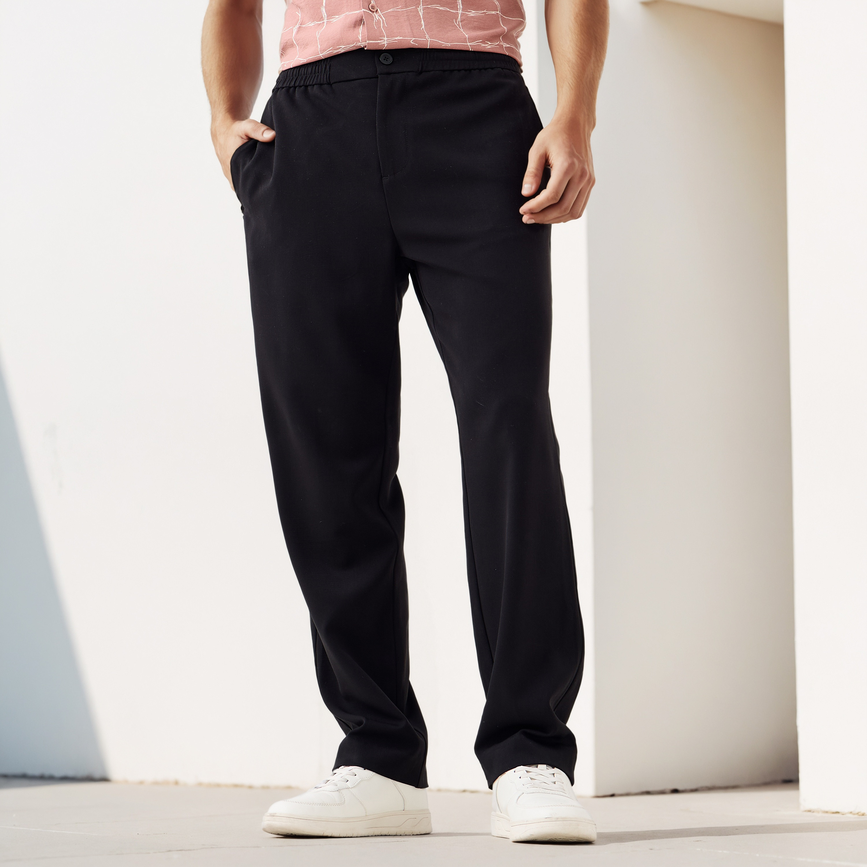 Regular Fit Trousers with Pockets-men-clothing-bottoms-trousersandchinos-trousers-image-1