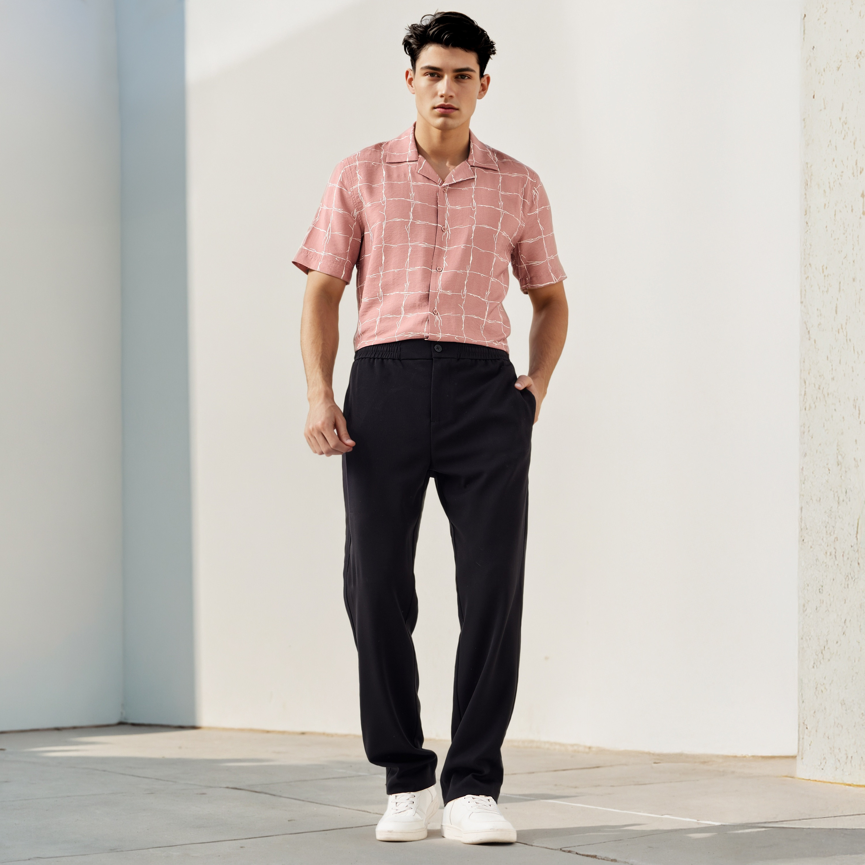 Regular Fit Trousers with Pockets-men-clothing-bottoms-trousersandchinos-trousers-image-2