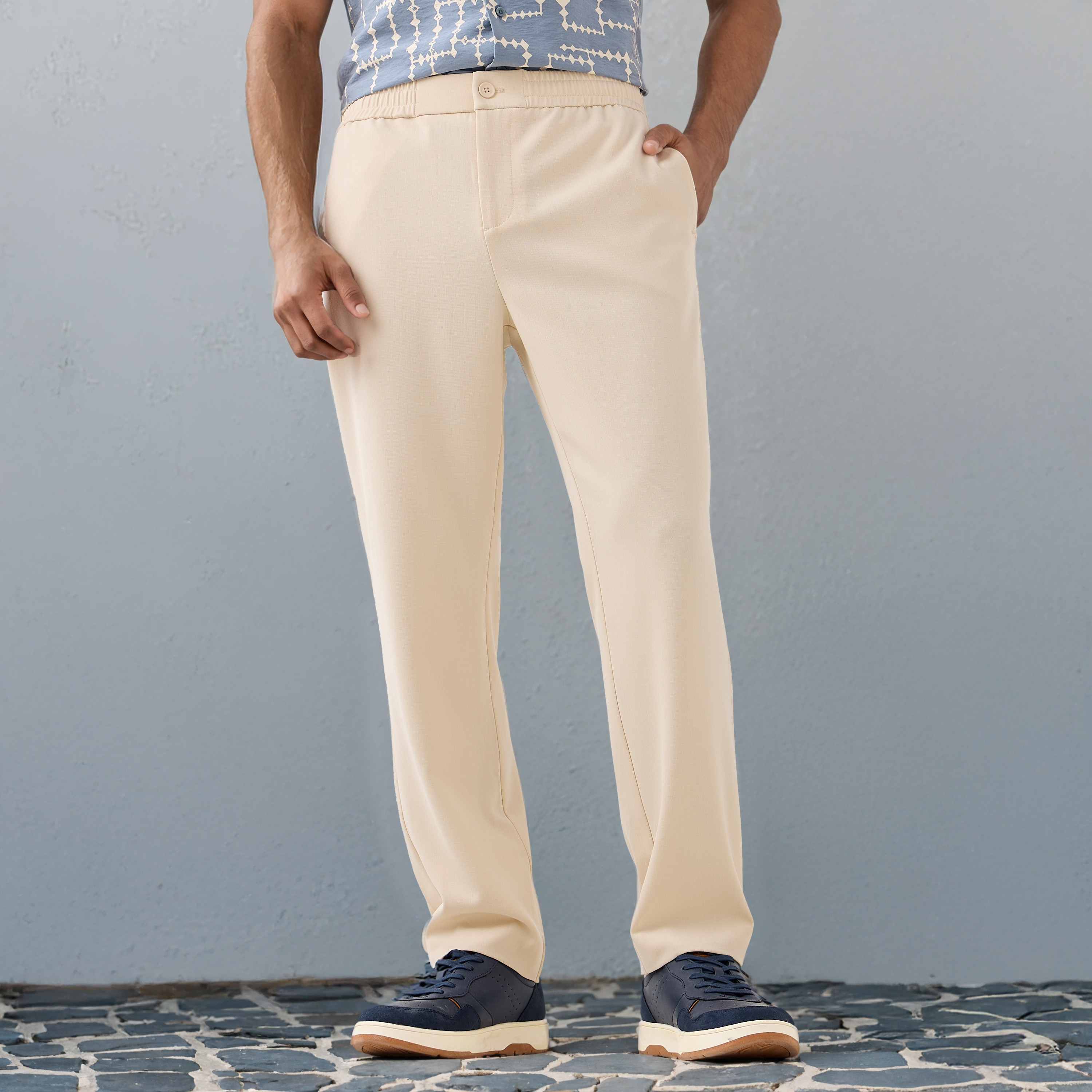 Regular Fit Trousers with Pockets-men-clothing-bottoms-trousersandchinos-trousers-image-1