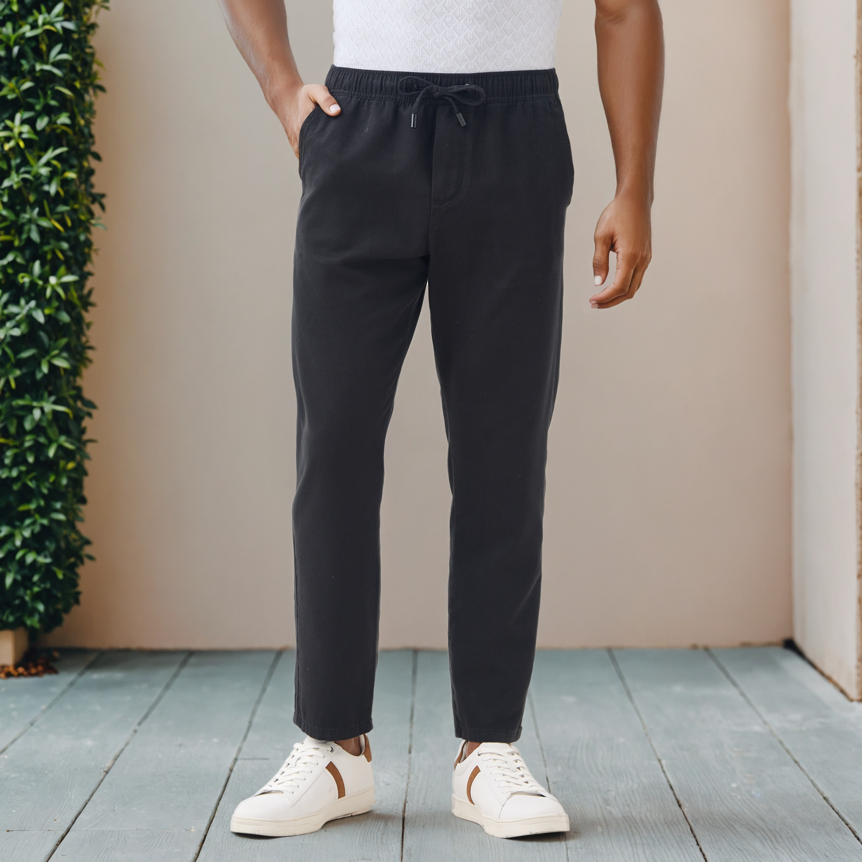 Regular Fit Flexi Waist Trousers-men-clothing-bottoms-trousersandchinos-trousers-image-1