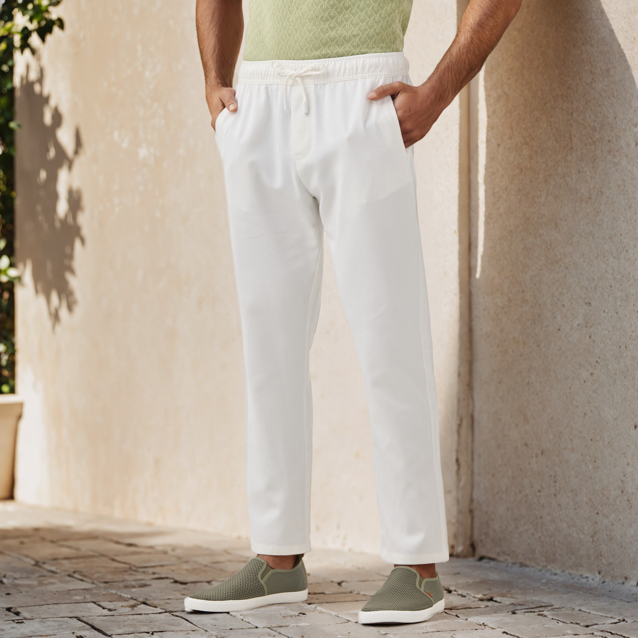 Regular Fit Flexi Waist Trousers-men-clothing-bottoms-trousersandchinos-trousers-image-1