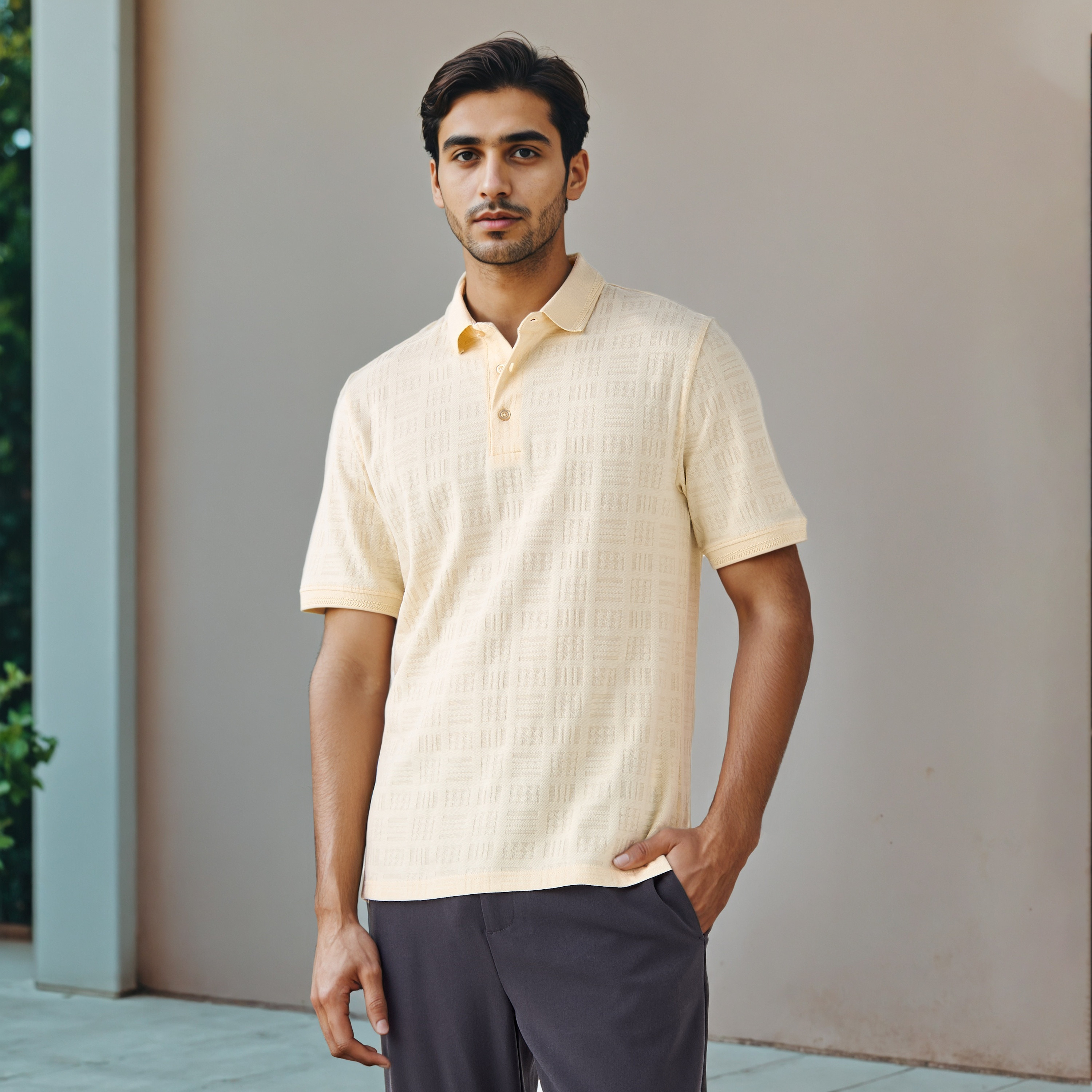 تيشيرت بولو جاكار بارز الملمس-men-clothing-tshirtsandpolos-polos-image-1