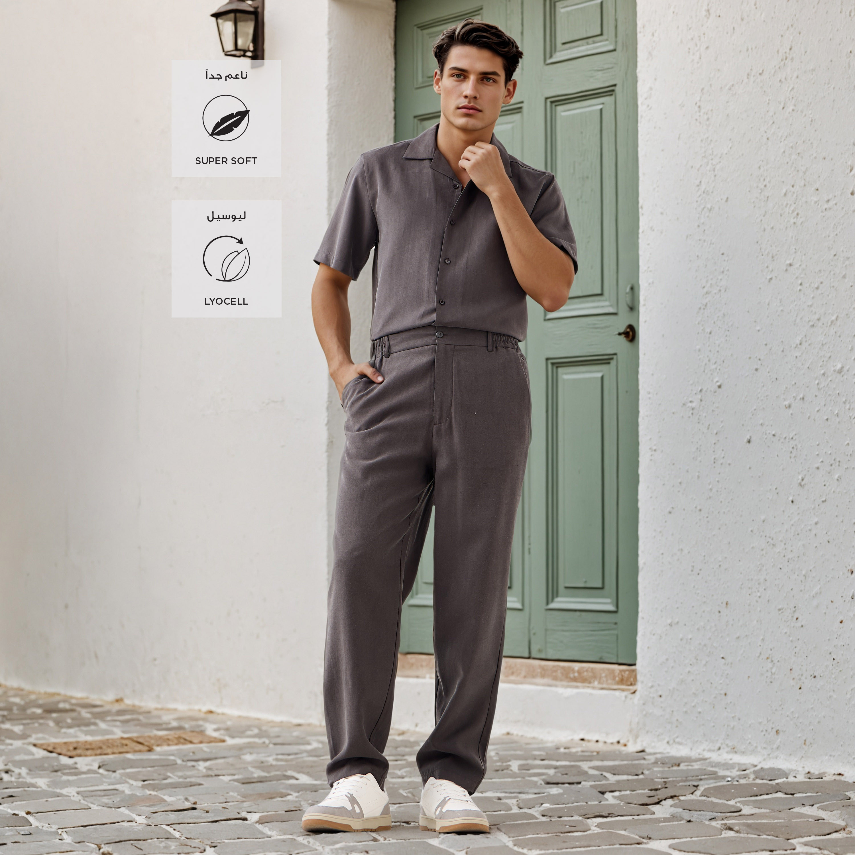 قميص بياقة ريزورت وقصّة عادية-men-clothing-shirts-image-2