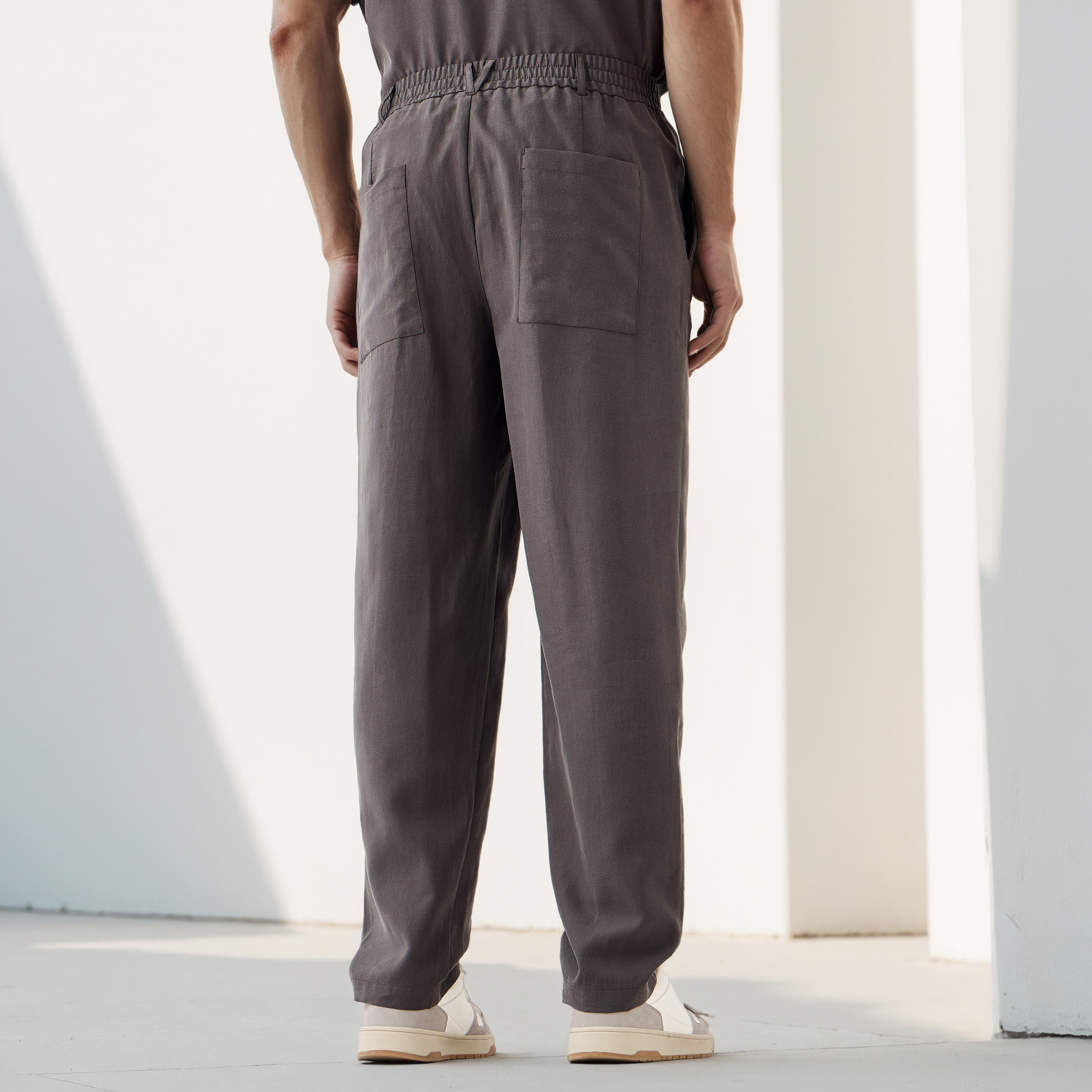 Regular Fit  Flexi Waist Trousers-men-clothing-bottoms-trousersandchinos-trousers-image-3