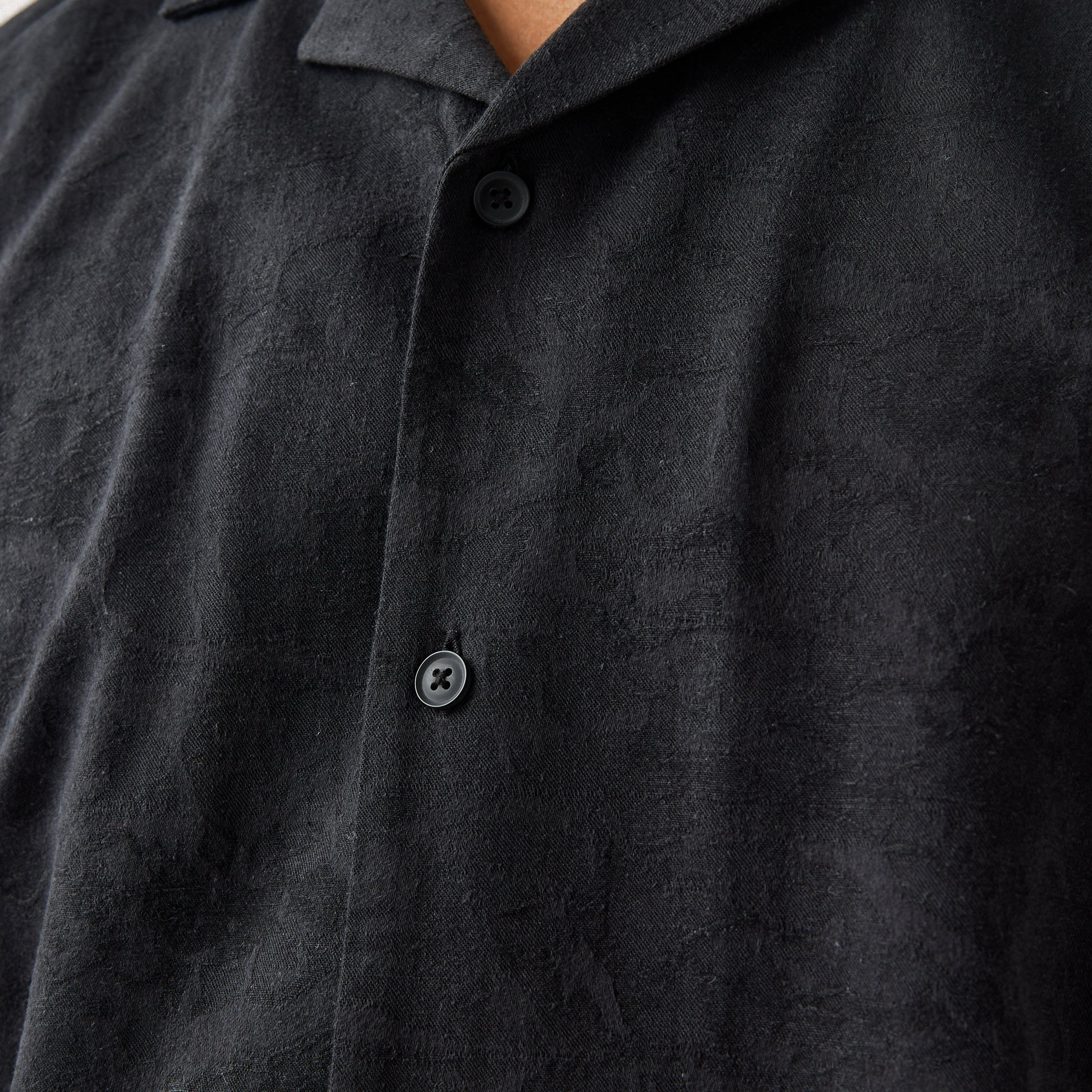 Regular Fit Textured Camp Collar Linen Blend Shirt-men-clothing-shirts-image-4