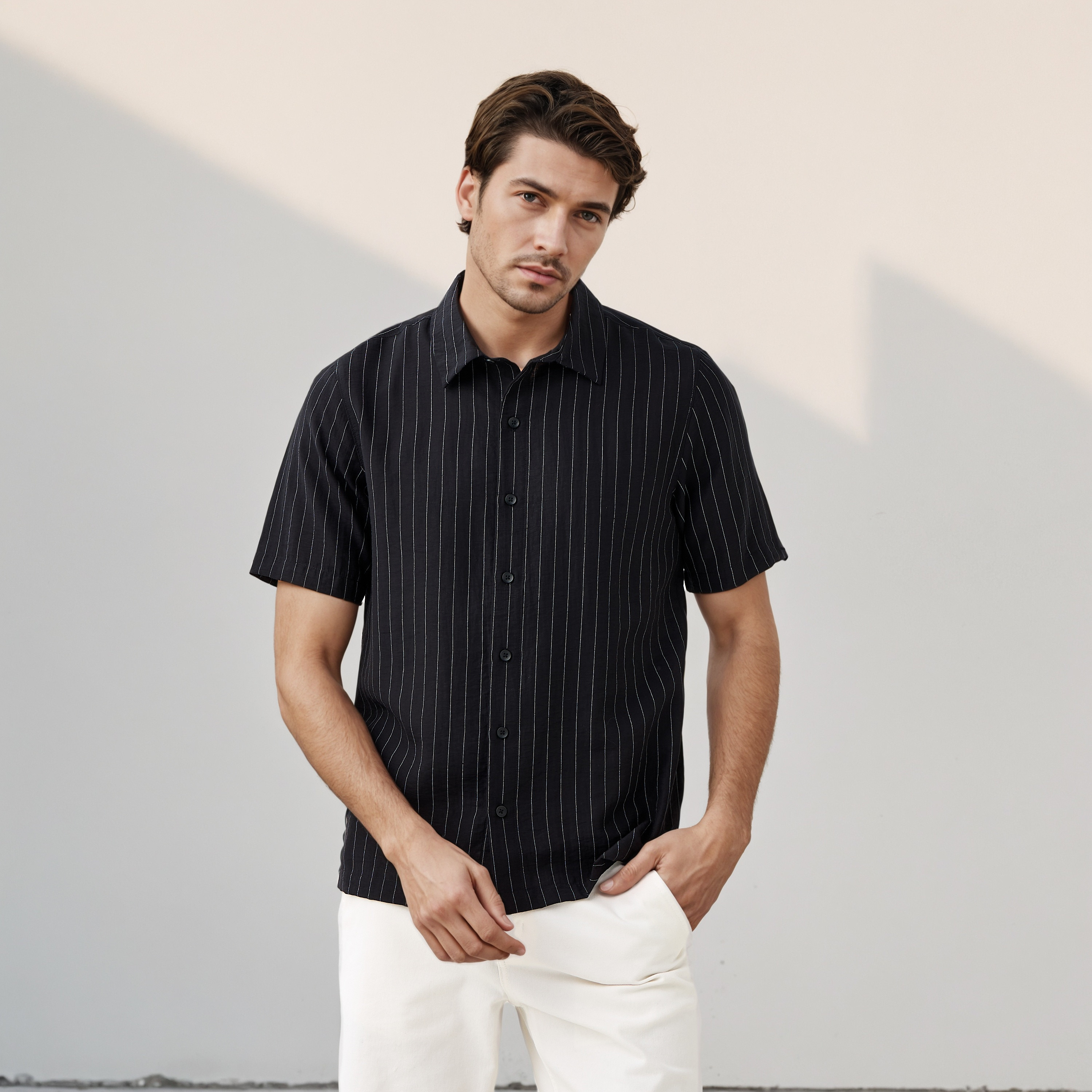 Striped Relaxed Fit Linen Blend Shirt-men-clothing-shirts-image-1