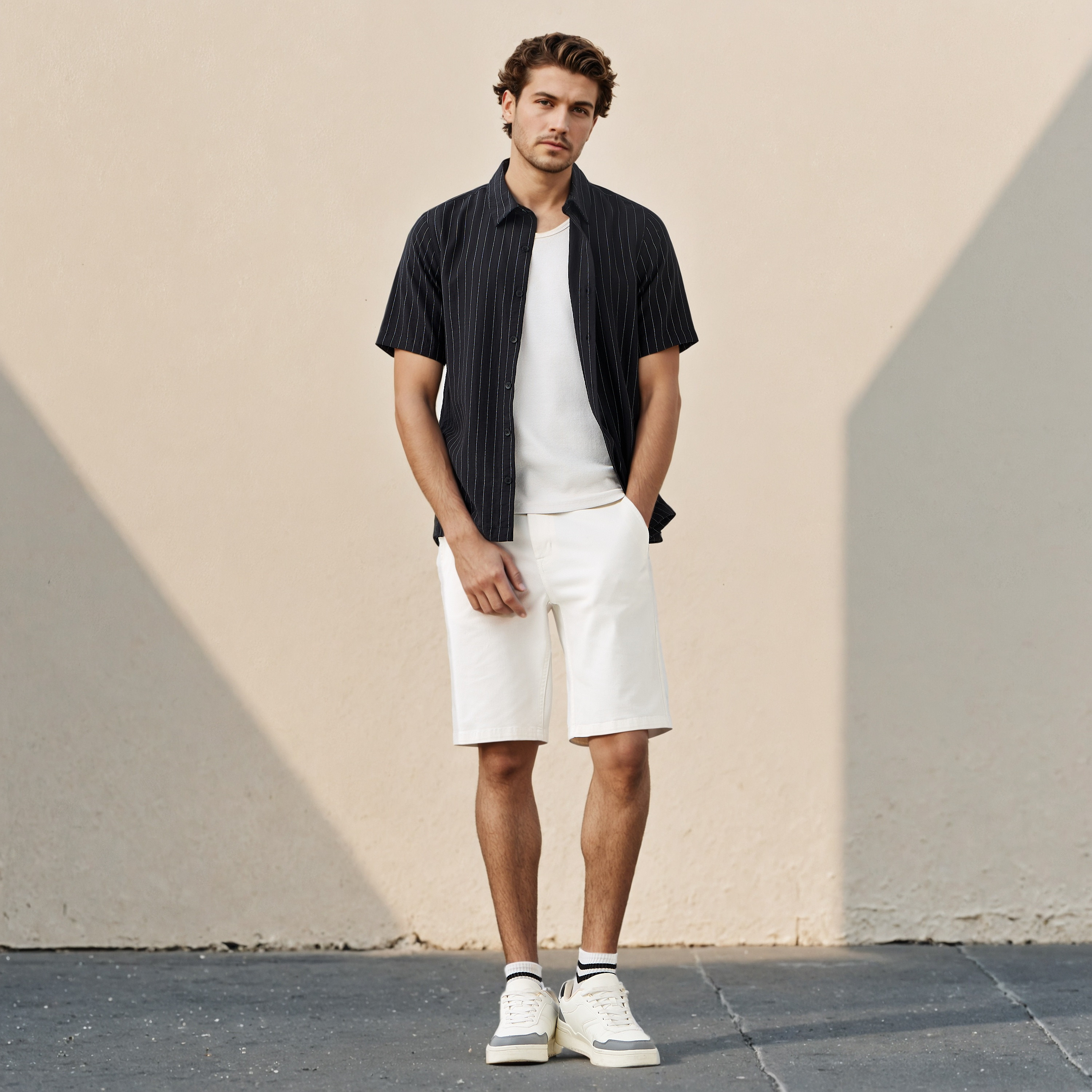 Striped Relaxed Fit Linen Blend Shirt-men-clothing-shirts-image-2