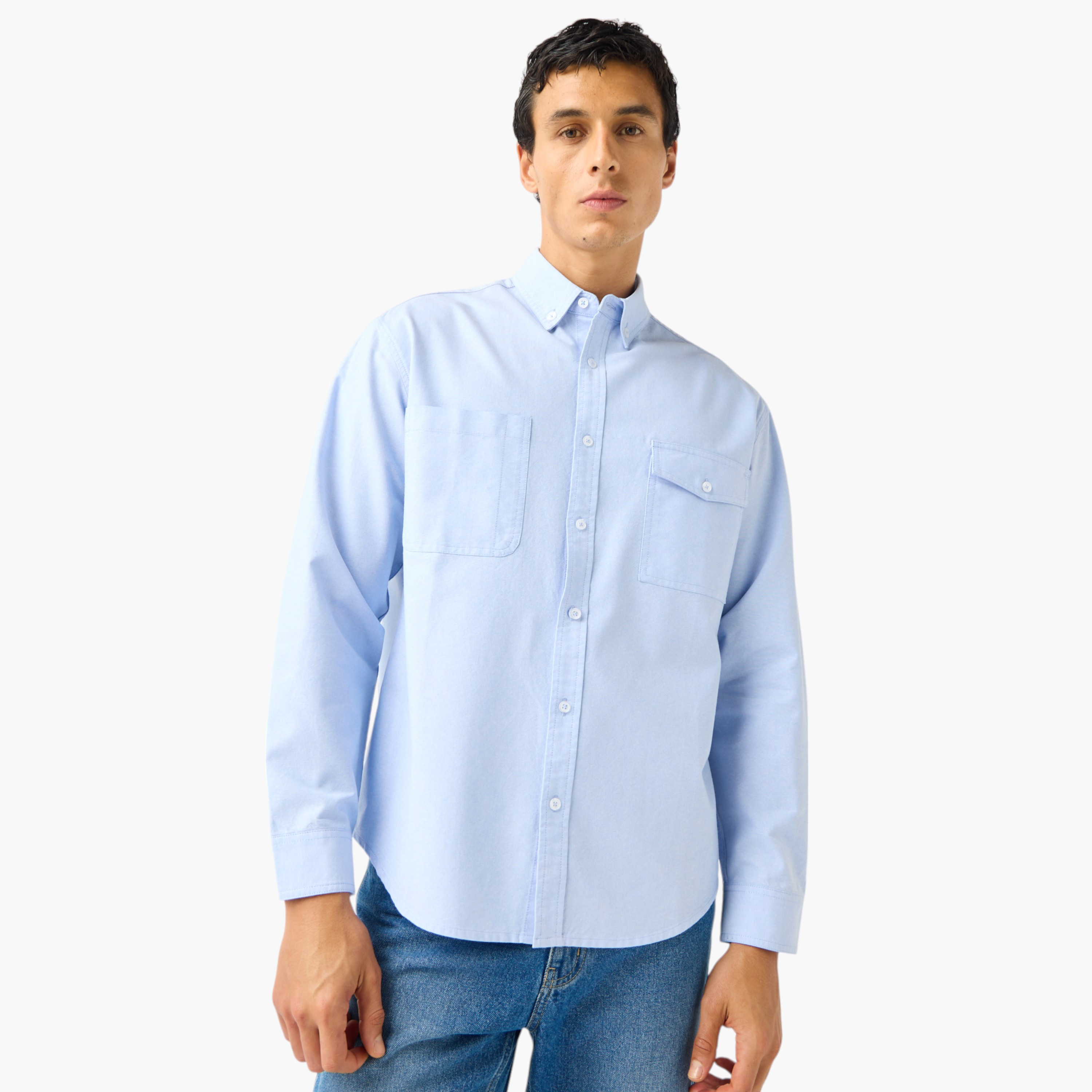 Flap Pocket Oxford Shirt-men-clothing-shirts-image-1