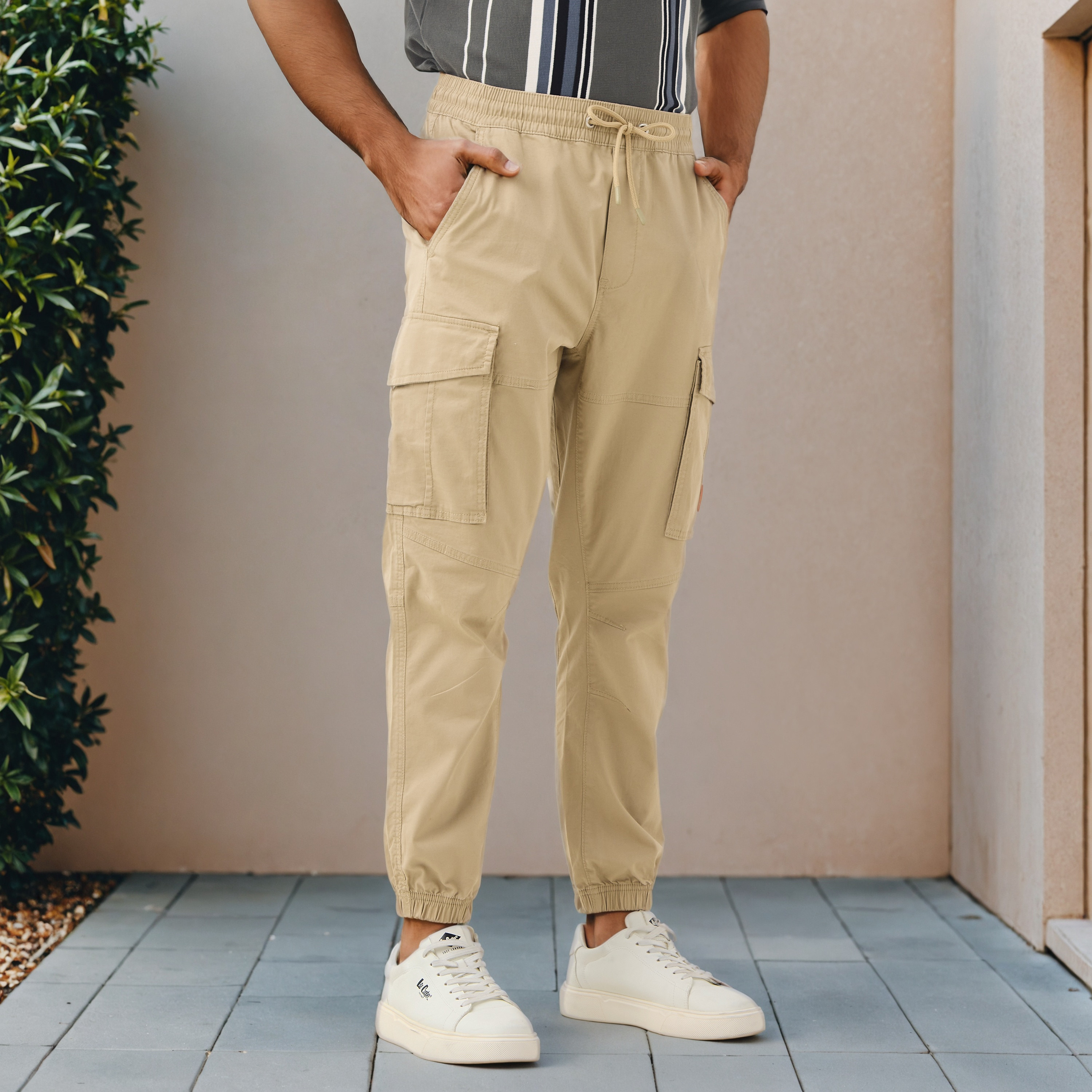 Baggy Cargo Joggers with Flexi Waist and Pockets-men-clothing-bottoms-joggers-image-1