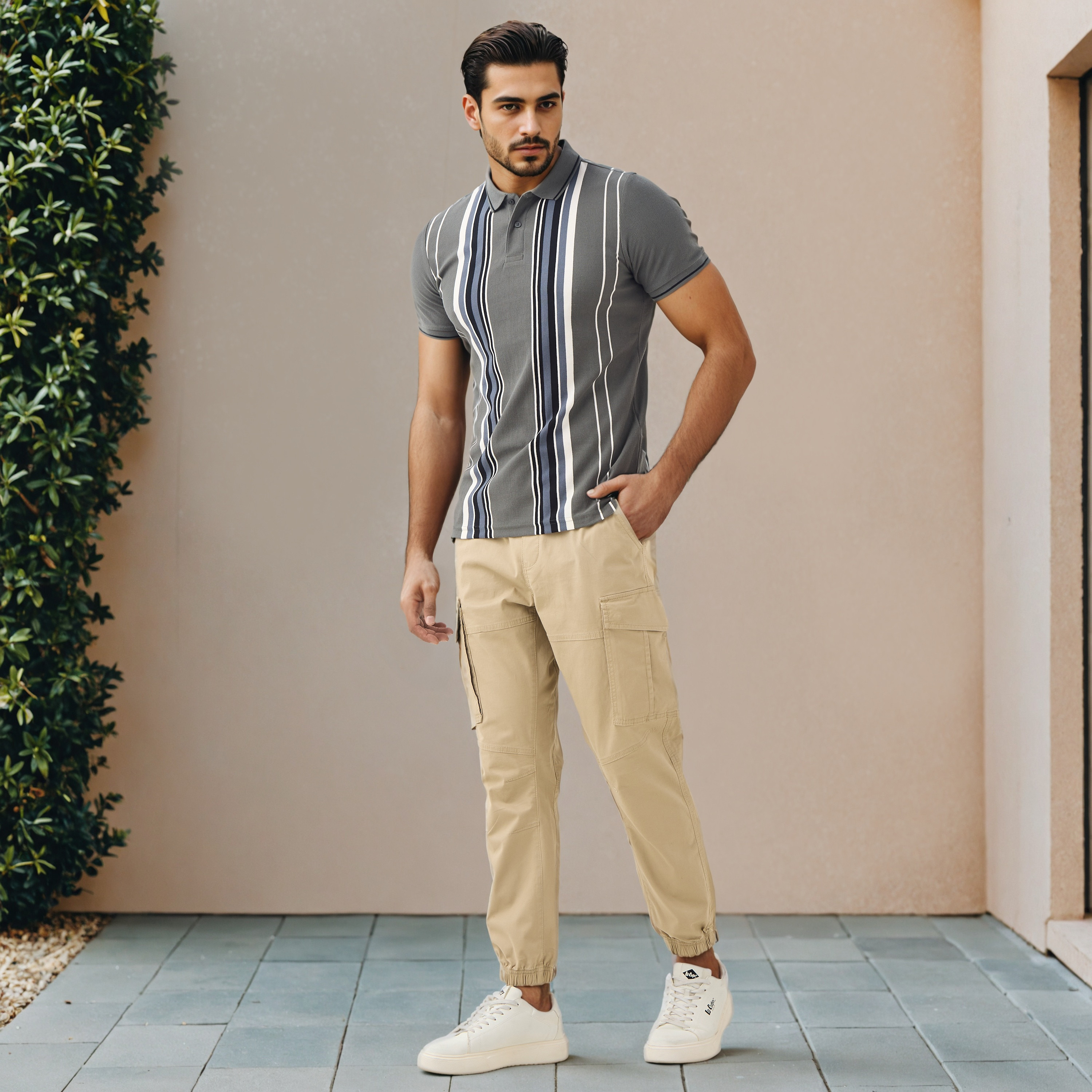 Baggy Cargo Joggers with Flexi Waist and Pockets-men-clothing-bottoms-joggers-image-2