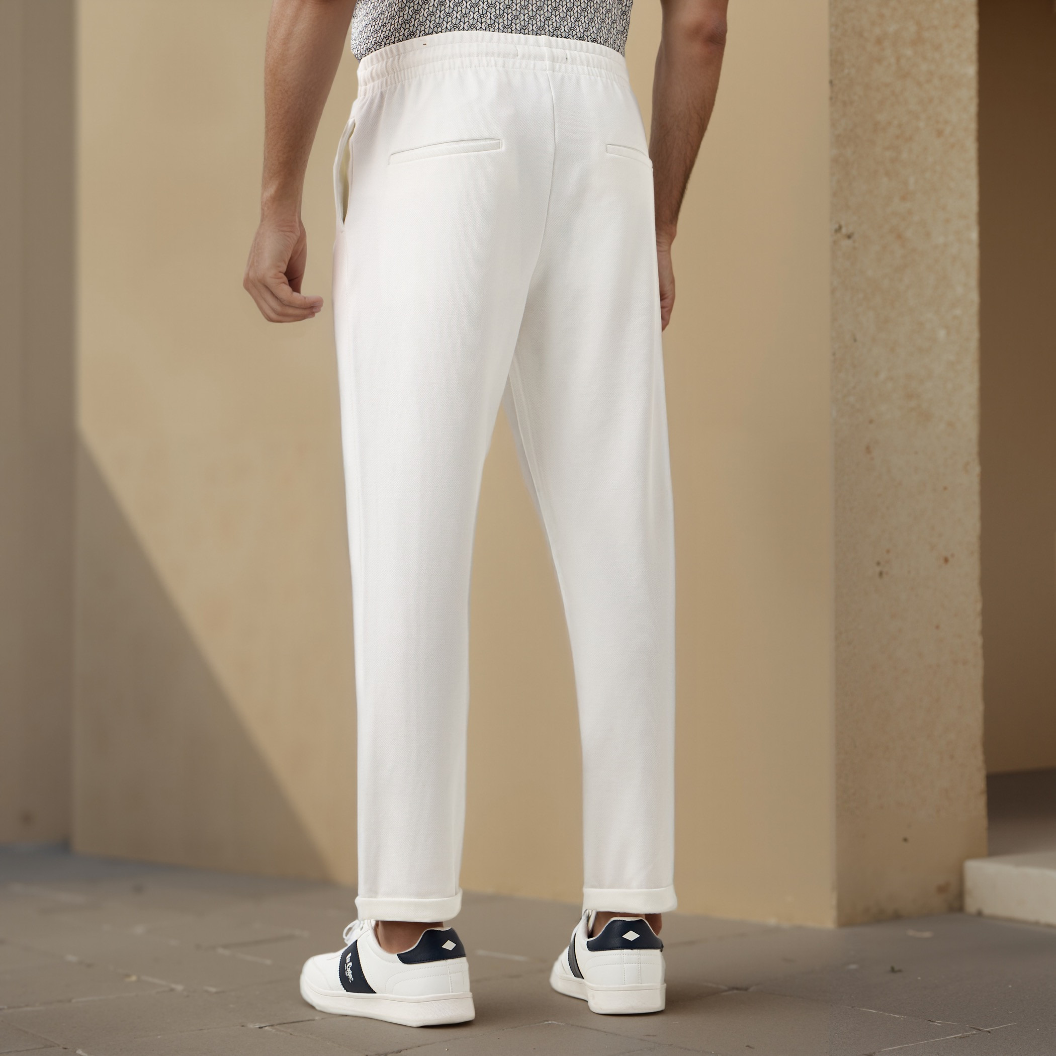 Slim Fit Pique Pull-On Flexi Waist Pants-men-clothing-bottoms-trousersandchinos-trousers-image-3