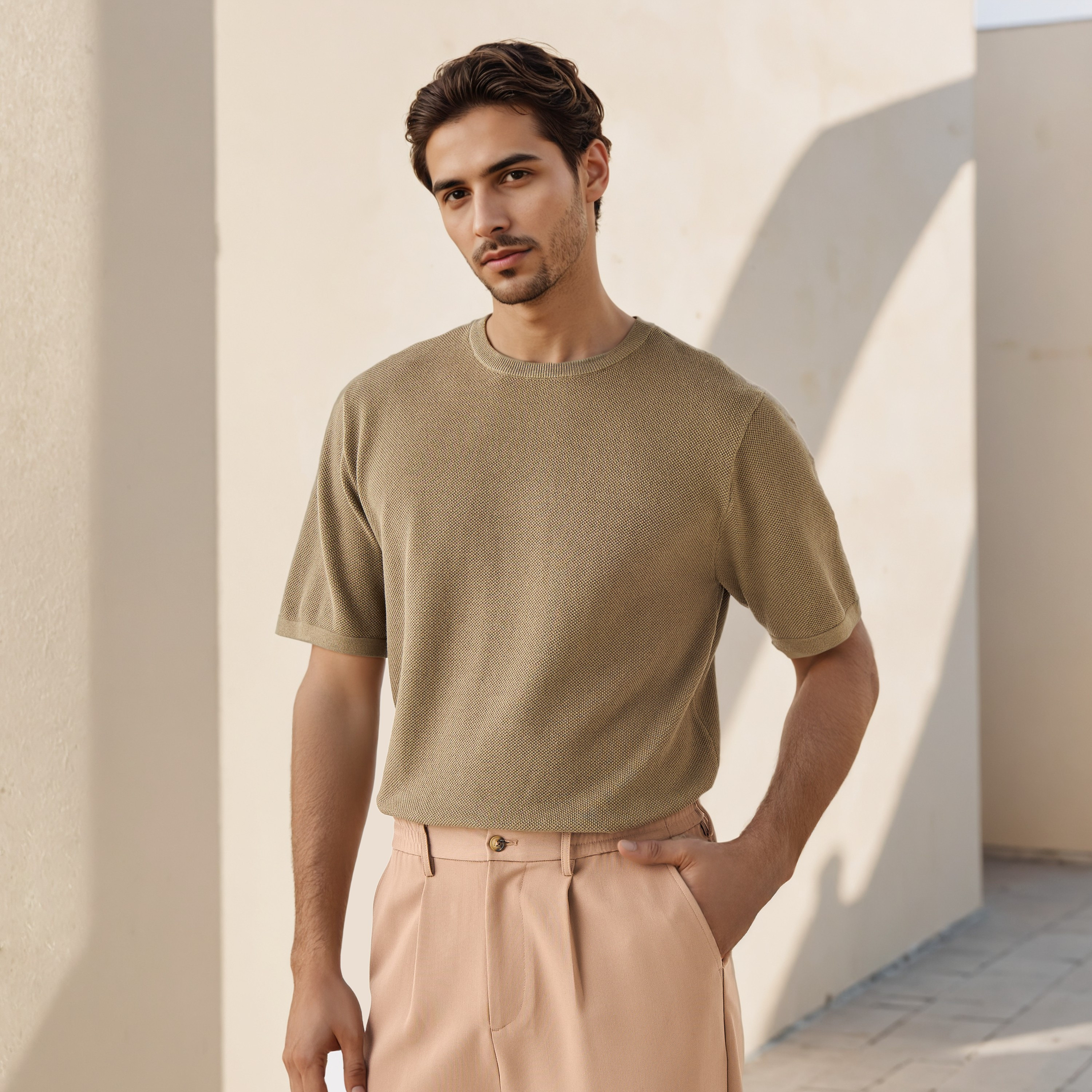 تيشيرت بارز الملمس بقصّة عادية-men-clothing-tshirtsandpolos-tshirts-image-1