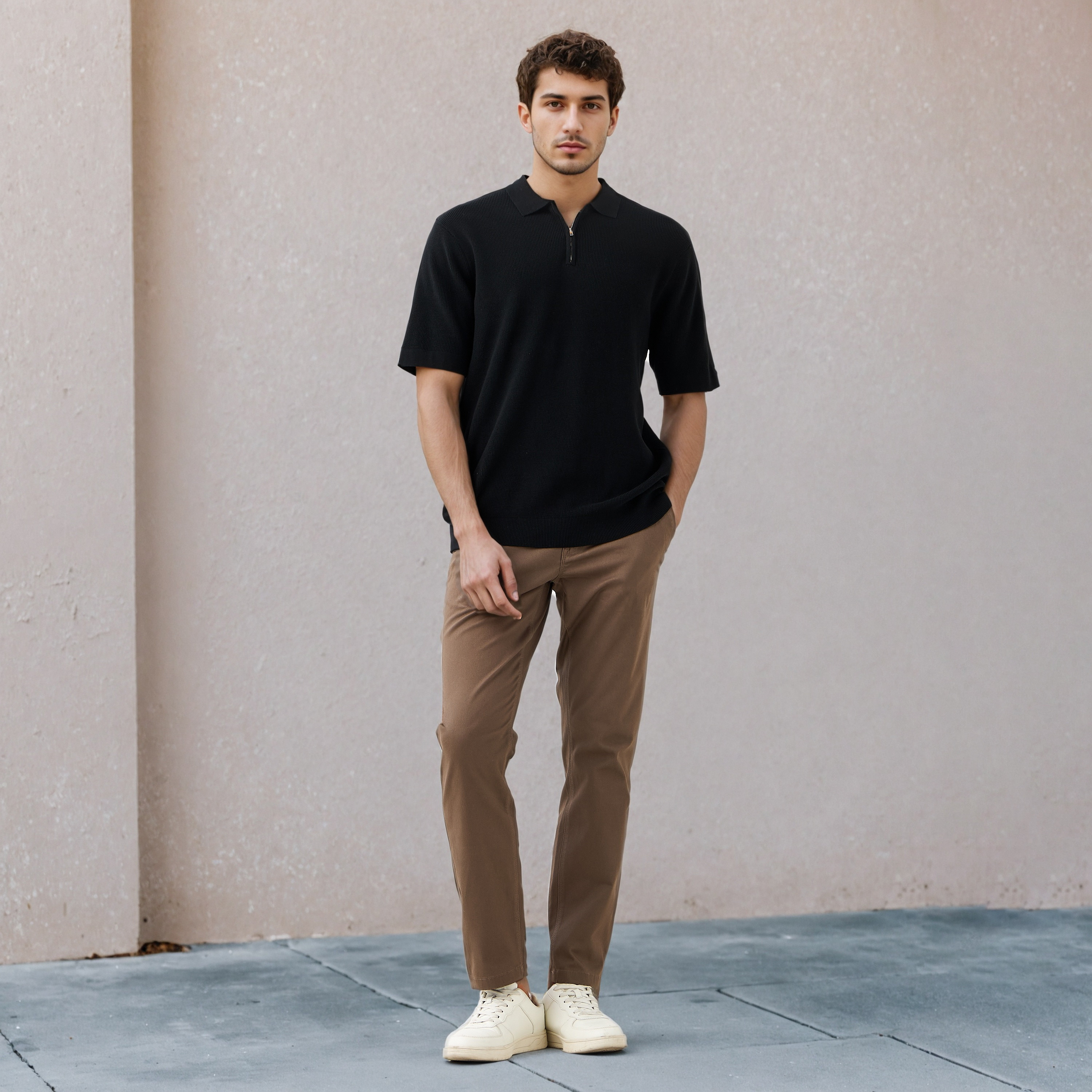 Textured Half Zip Polo T-shirt-men-clothing-sweatersandpullovers-image-20