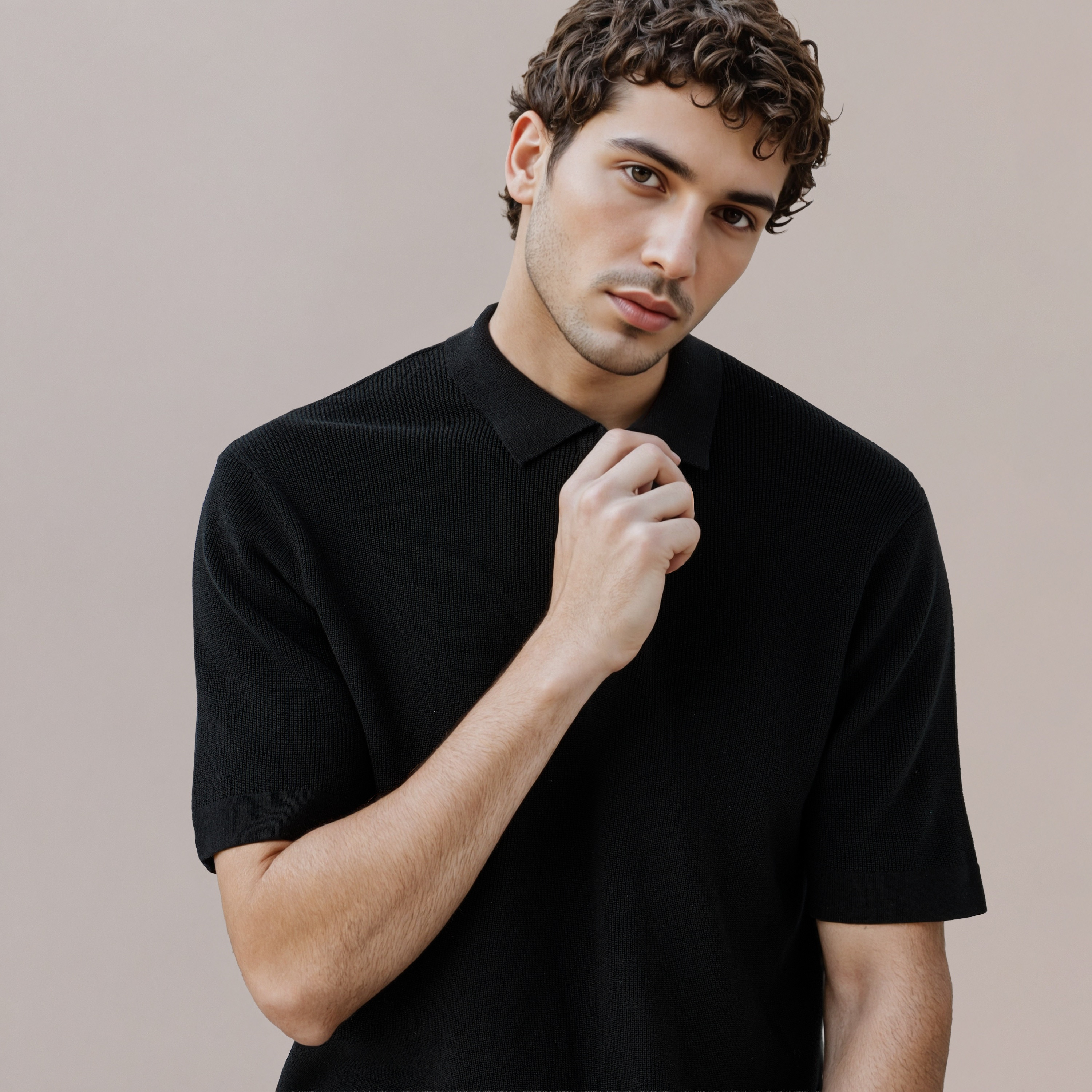 Textured Half Zip Polo T-shirt-men-clothing-sweatersandpullovers-image-5