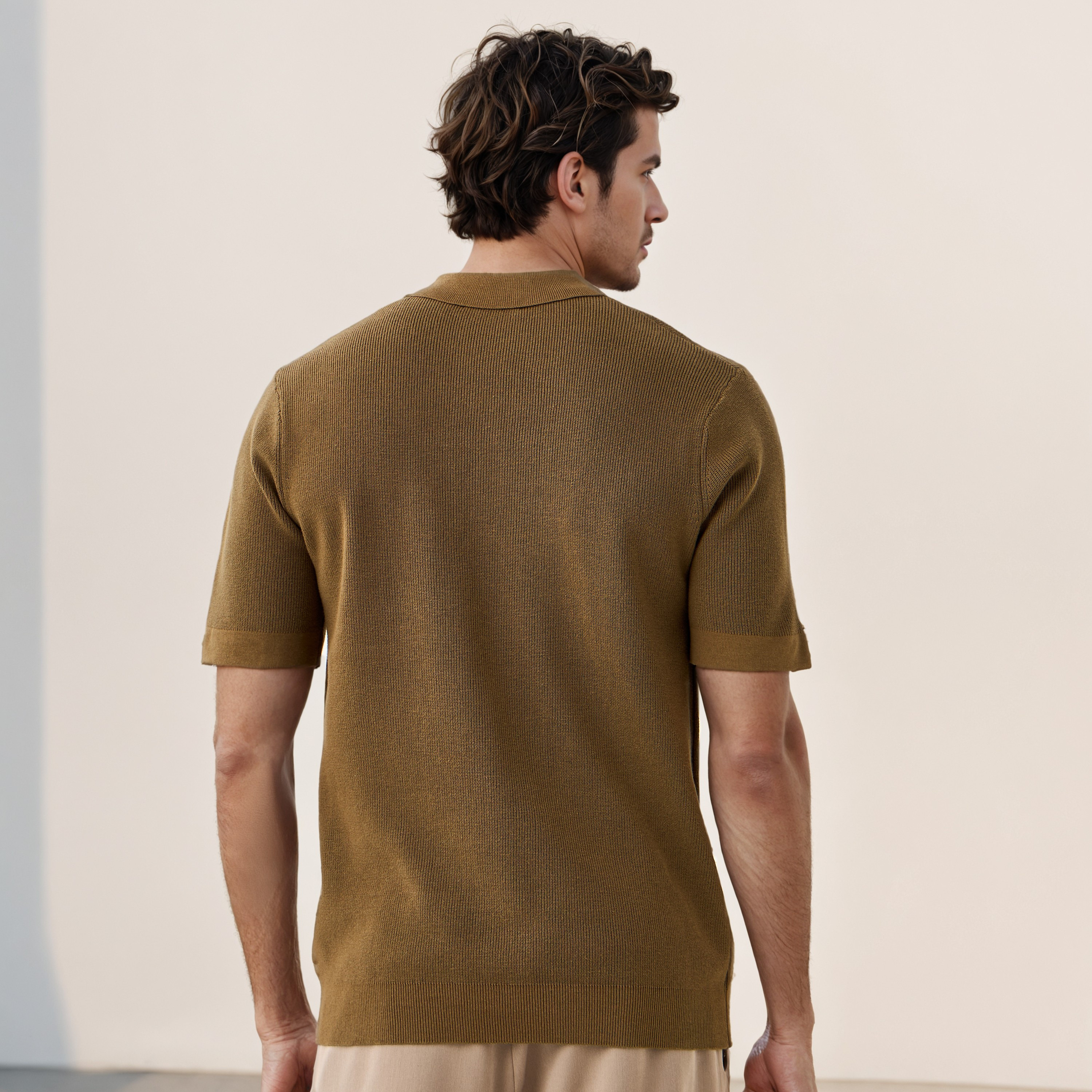 Textured Half Zip Polo T-shirt-men-clothing-sweatersandpullovers-image-3