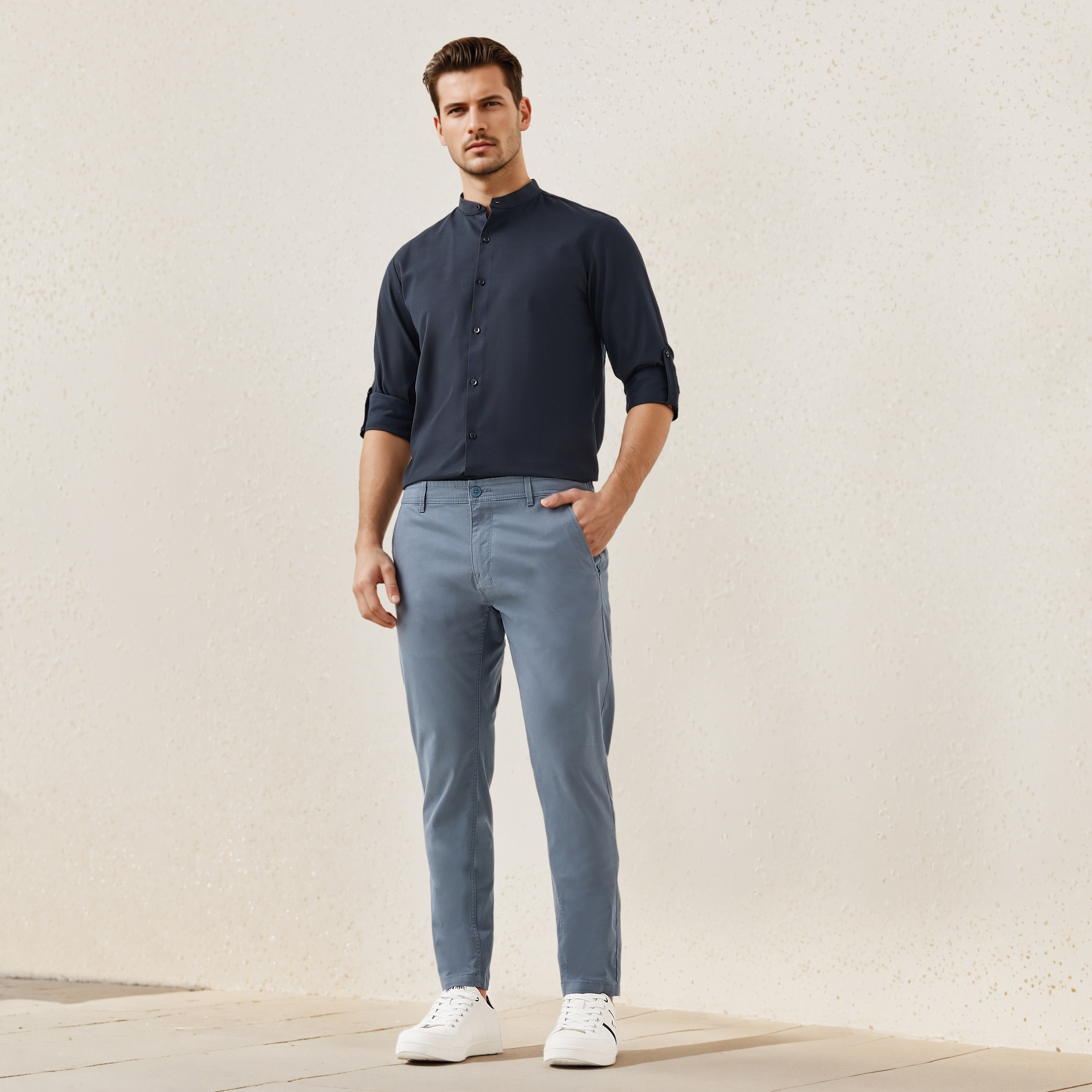 بنطلون شينو بقصة سليم وجيوب-men-clothing-bottoms-trousersandchinos-chinos-image-4