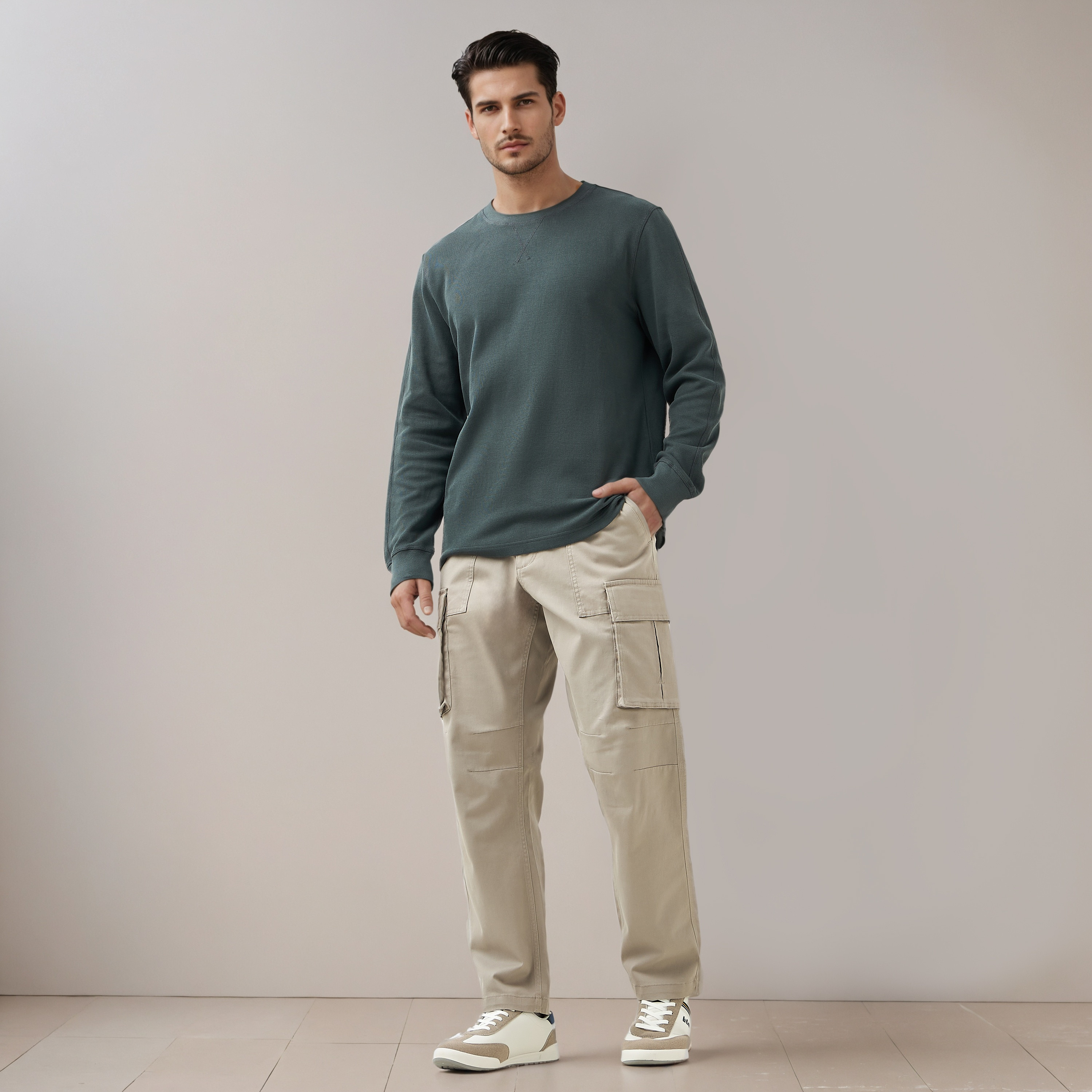 Regular Fit Twill Cargo Pants-men-clothing-bottoms-trousersandchinos-trousers-image-2