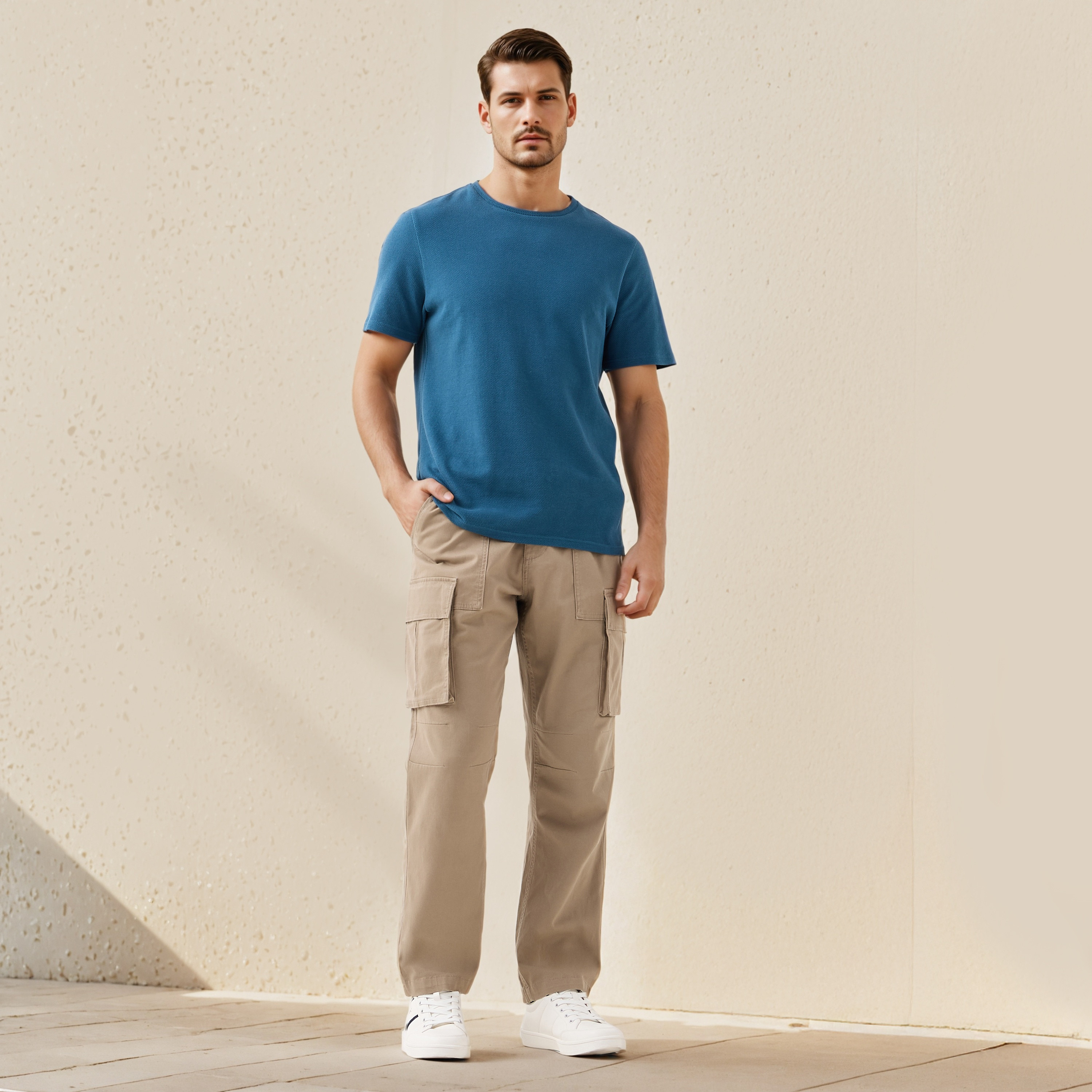 Regular Fit Twill Cargo Pants-men-clothing-bottoms-trousersandchinos-trousers-image-2