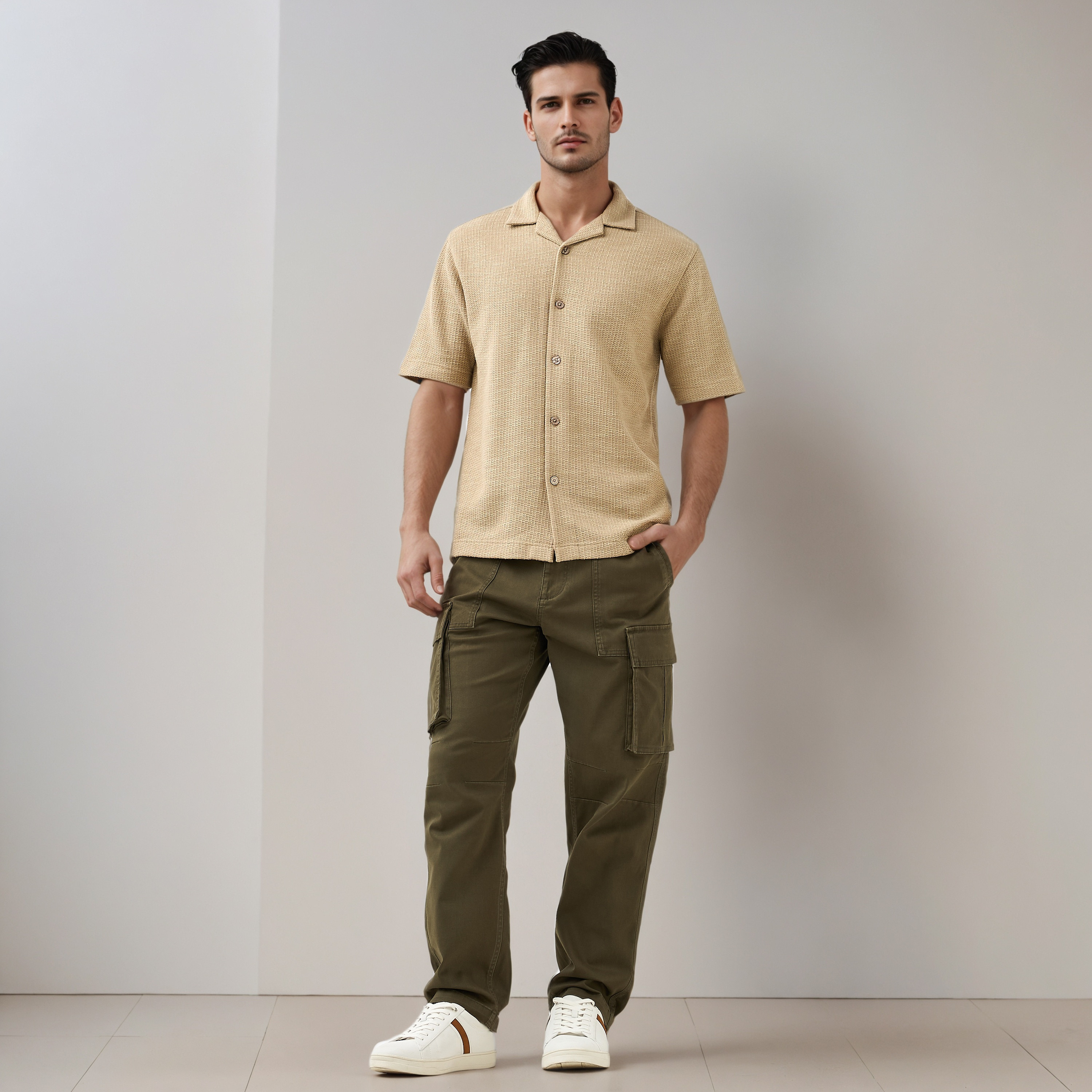 Regular Fit Twill Cargo Pants-men-clothing-bottoms-trousersandchinos-trousers-image-2