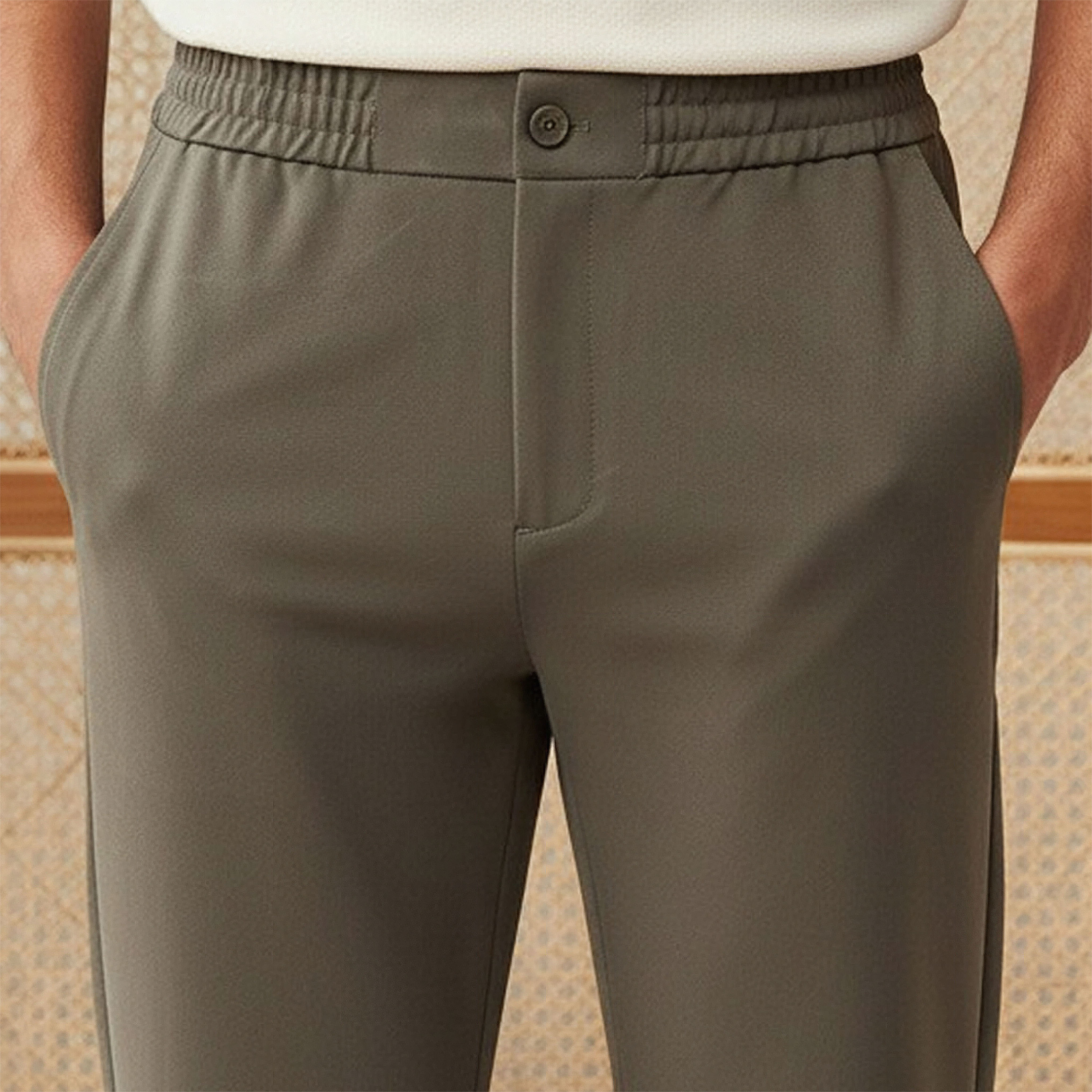 Men's Regular Fit Flexi Waist Trousers-men-clothing-bottoms-trousersandchinos-trousers-image-4