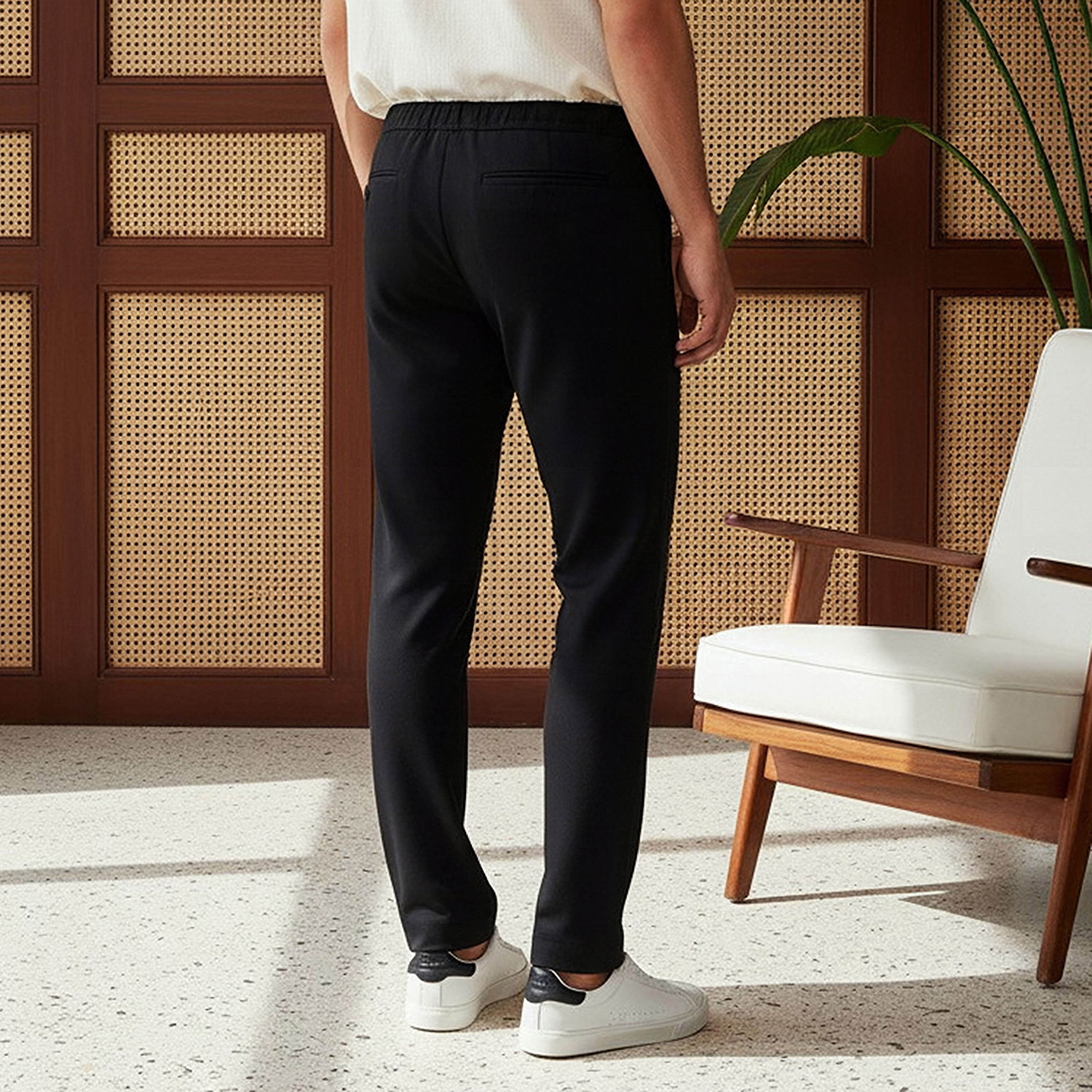 Men's Regular Fit Flexi Waist Trousers-men-clothing-bottoms-trousersandchinos-trousers-image-3
