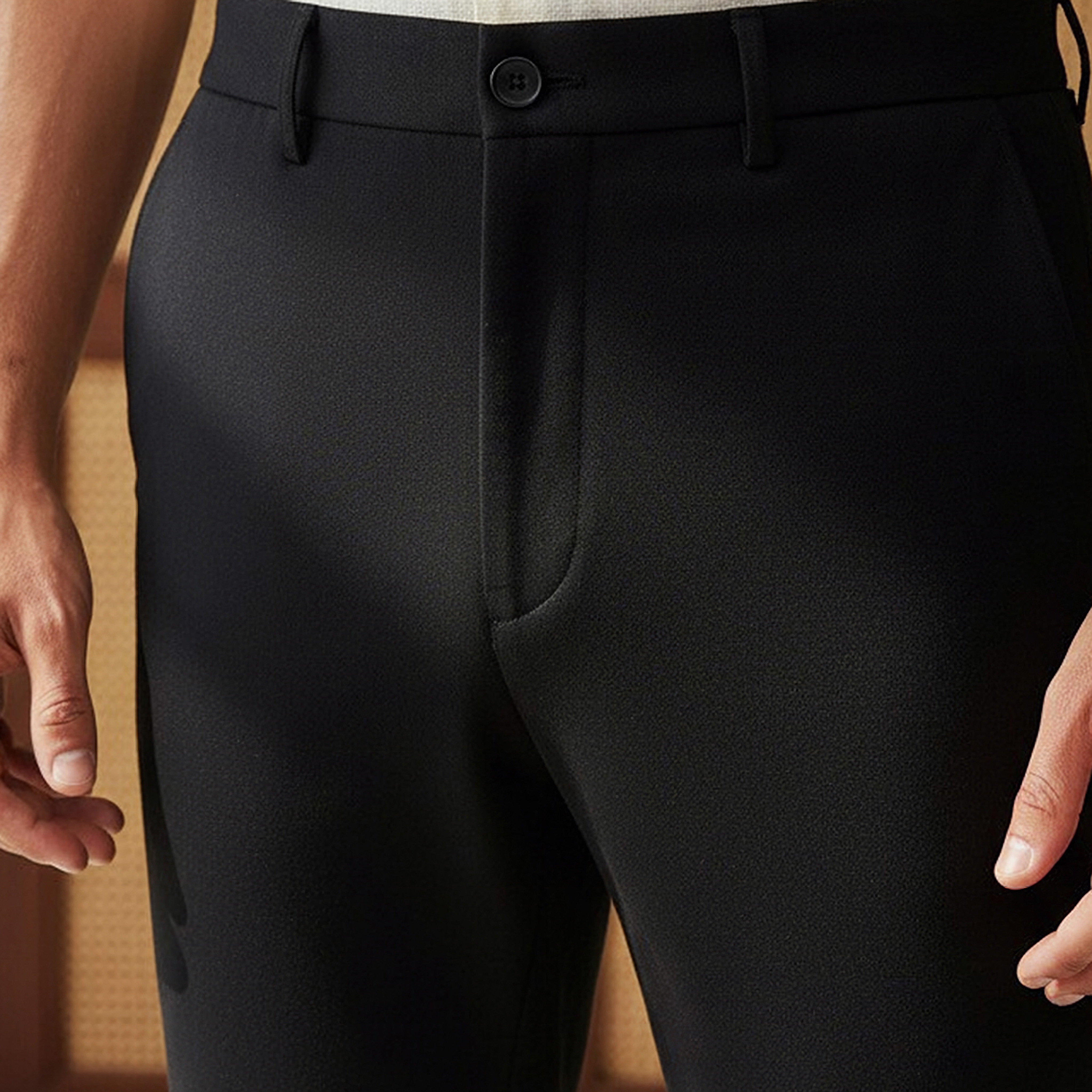Men's Regular Fit Flexi Waist Trousers-men-clothing-bottoms-trousersandchinos-trousers-image-4