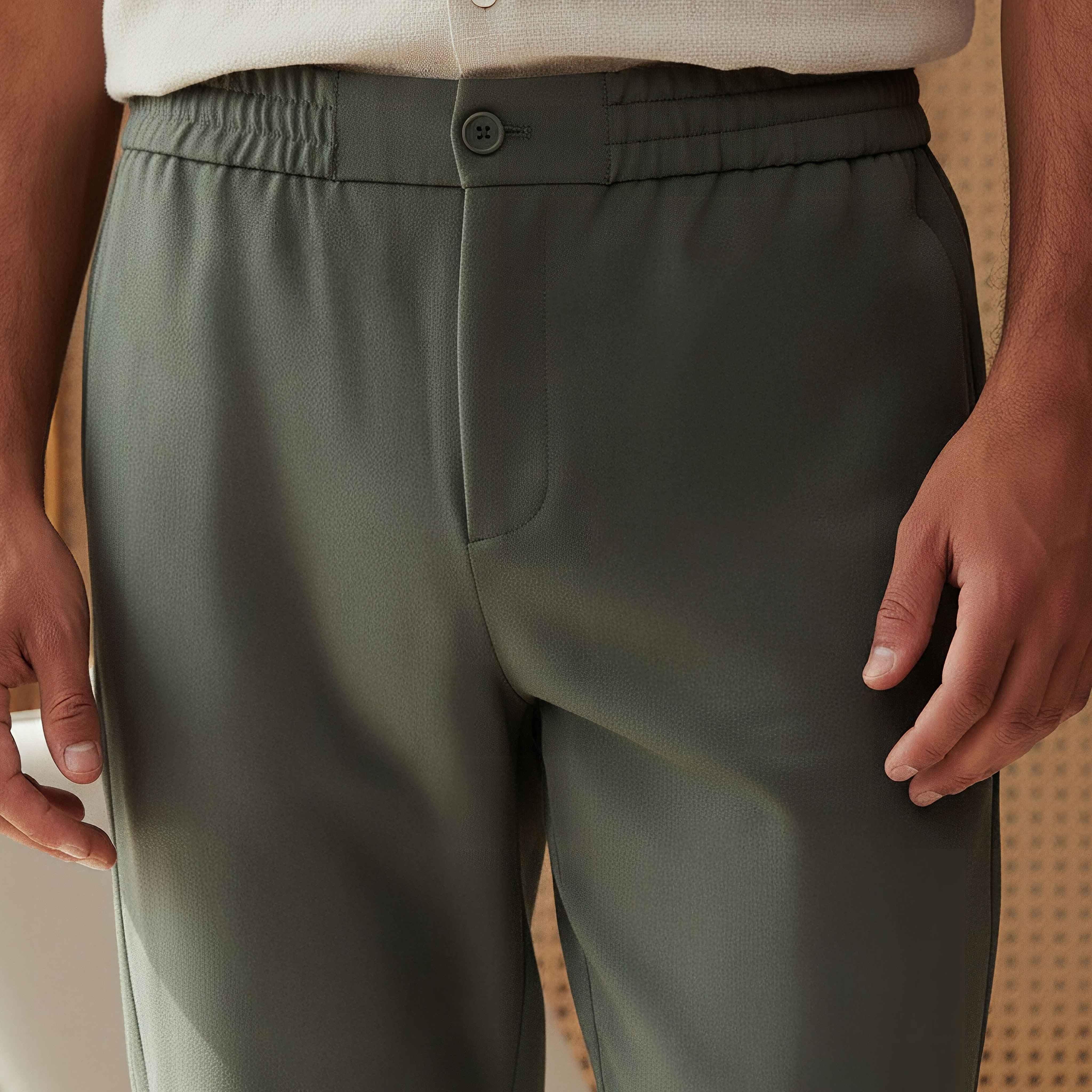 Men's Regular Fit Flexi Waist Trousers-men-clothing-bottoms-trousersandchinos-trousers-image-4