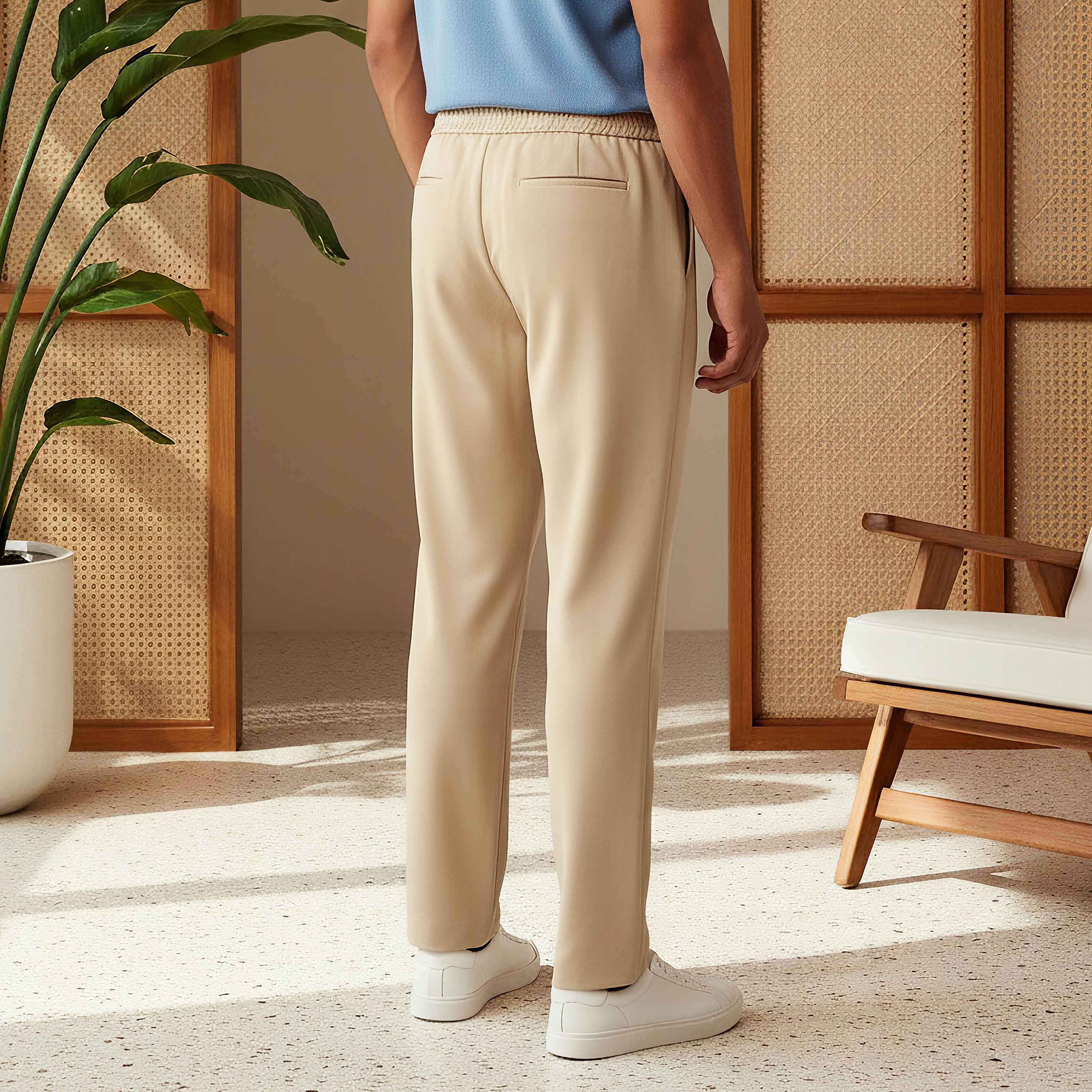 بنطلون رجالي بقصّة عادية وخصر مطاطي-men-clothing-bottoms-trousersandchinos-trousers-image-3