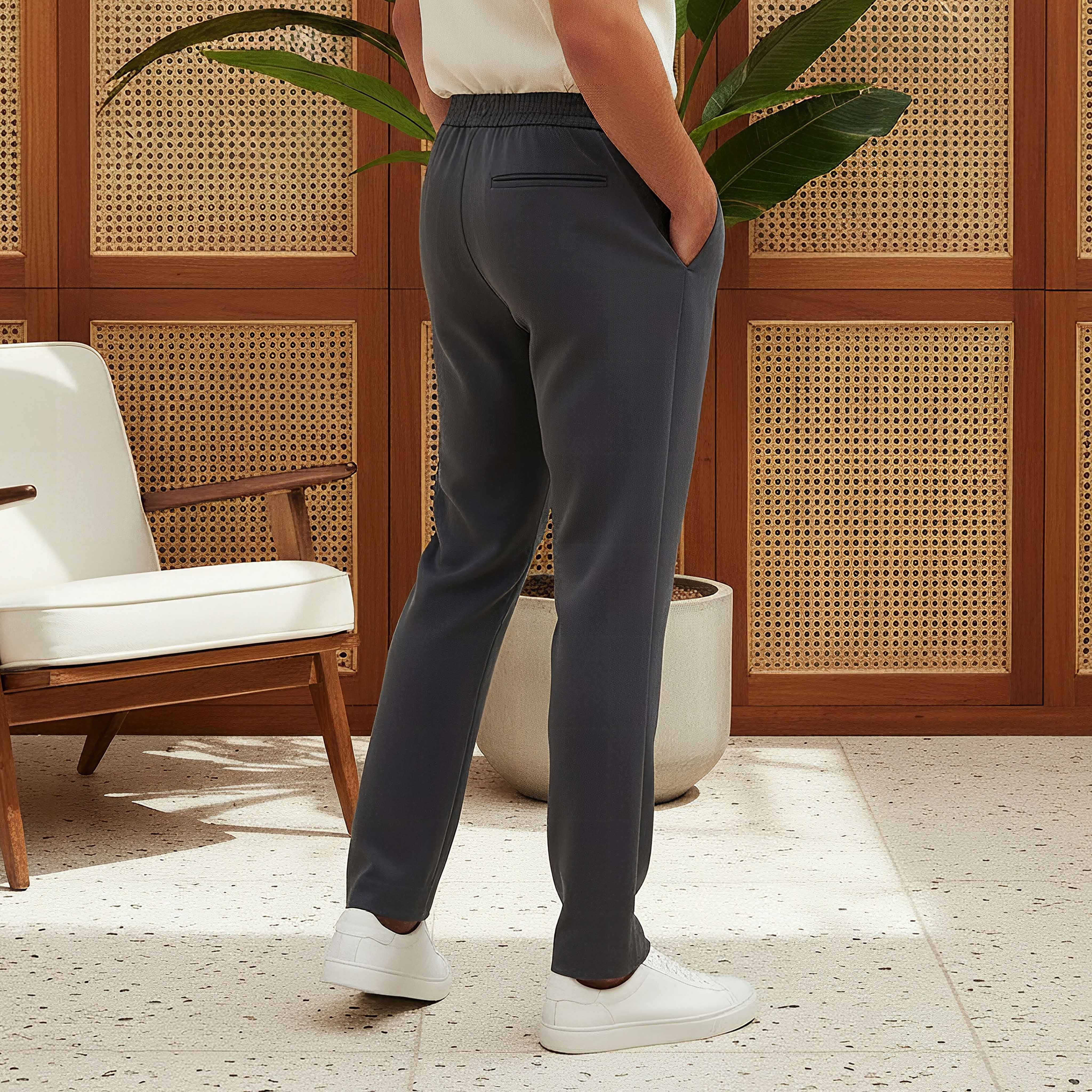 Men's Regular Fit Flexi Waist Trousers-men-clothing-bottoms-trousersandchinos-trousers-image-3