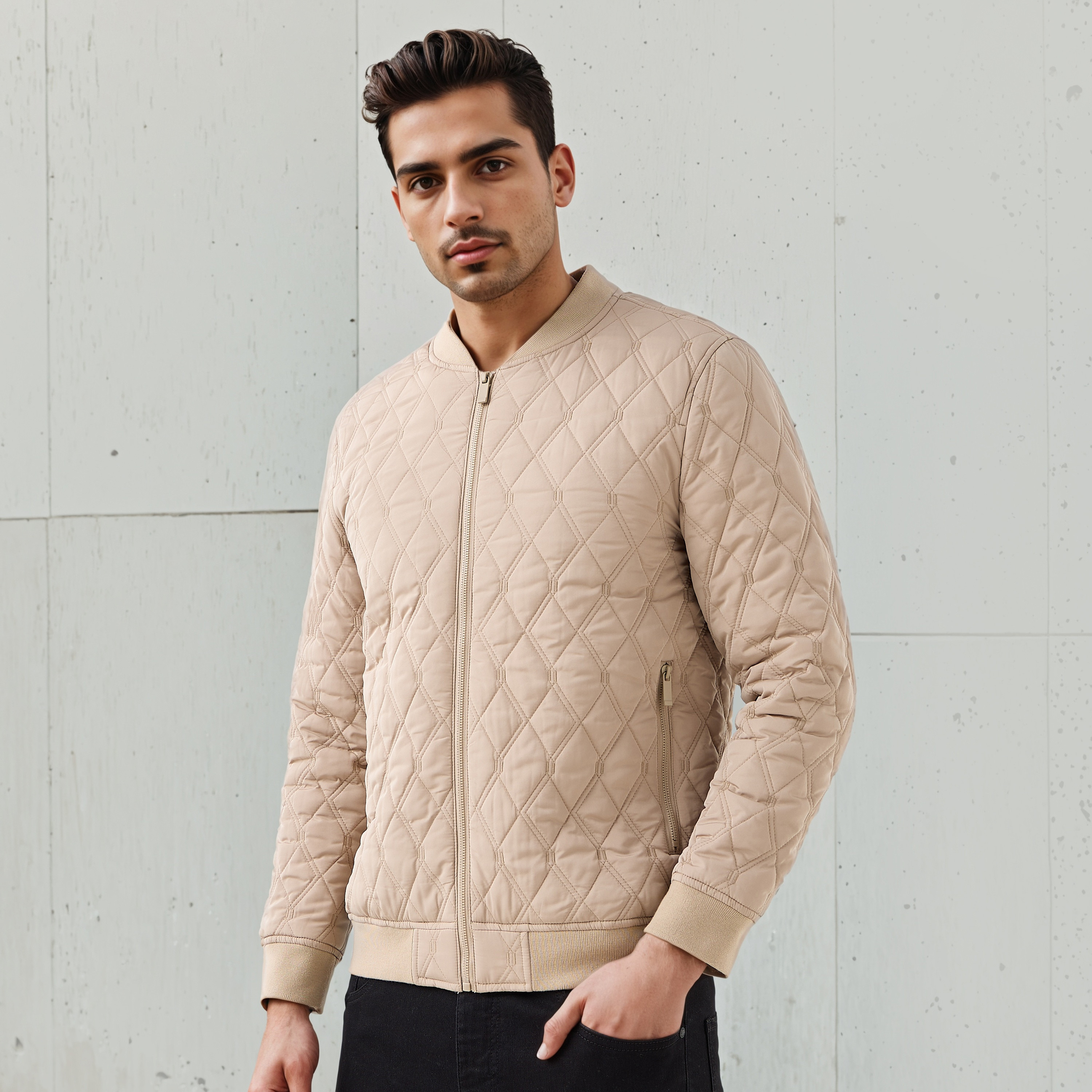 Men Regular Fit Quilted Bomber Jacket-men-clothing-jacketsandblazers-jackets-image-1
