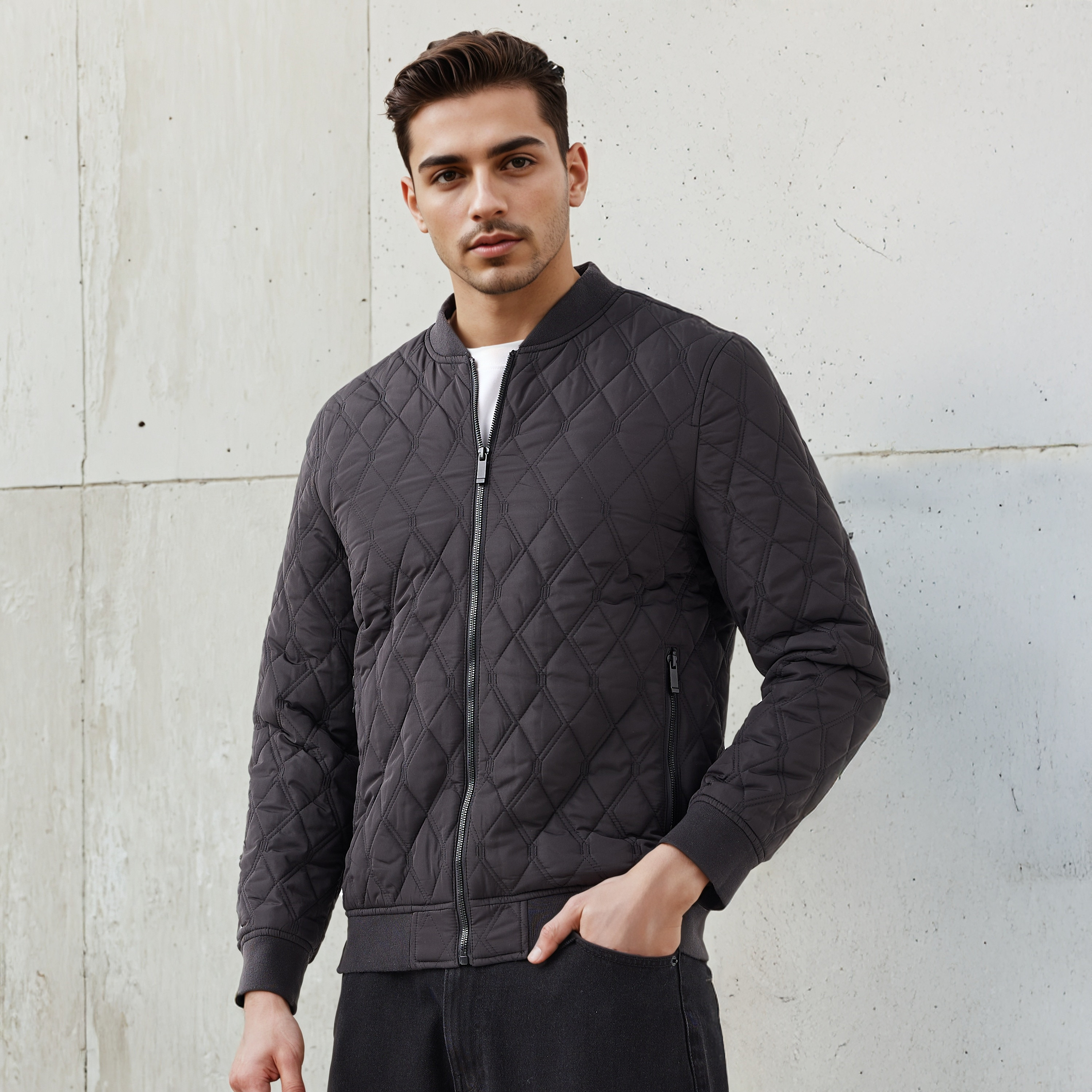 Men Regular Fit Quilted Bomber Jacket-men-clothing-jacketsandblazers-jackets-image-1