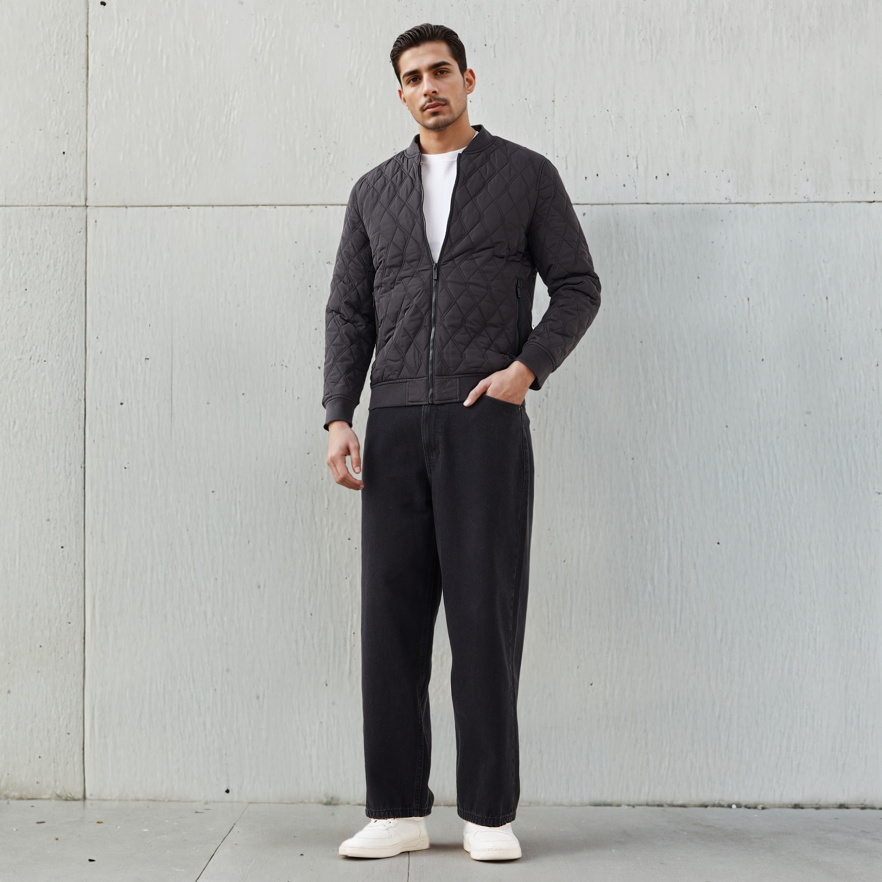 Men Regular Fit Quilted Bomber Jacket-men-clothing-jacketsandblazers-jackets-image-2