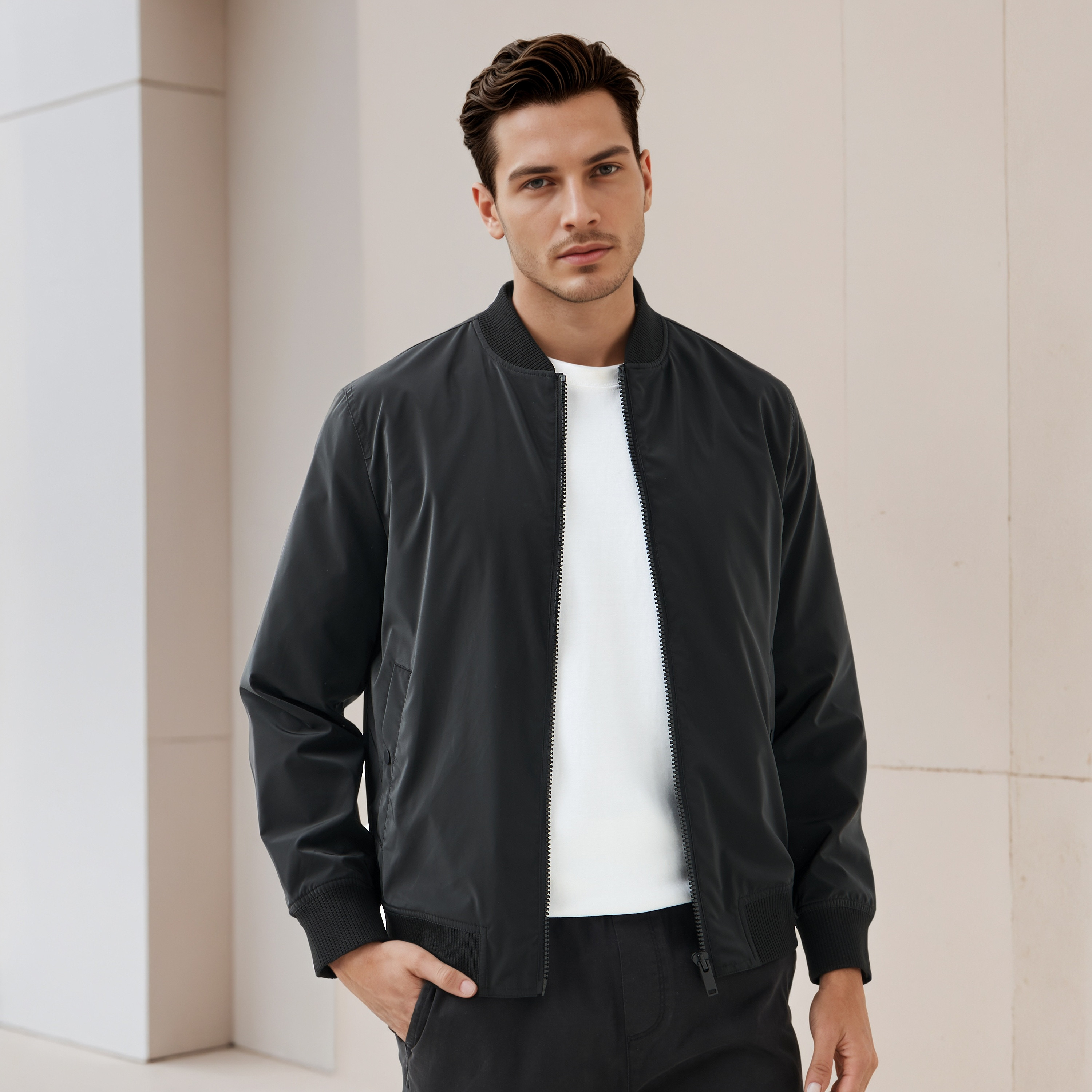 Men Regular Fit Bomber Jacket-men-clothing-jacketsandblazers-jackets-image-1