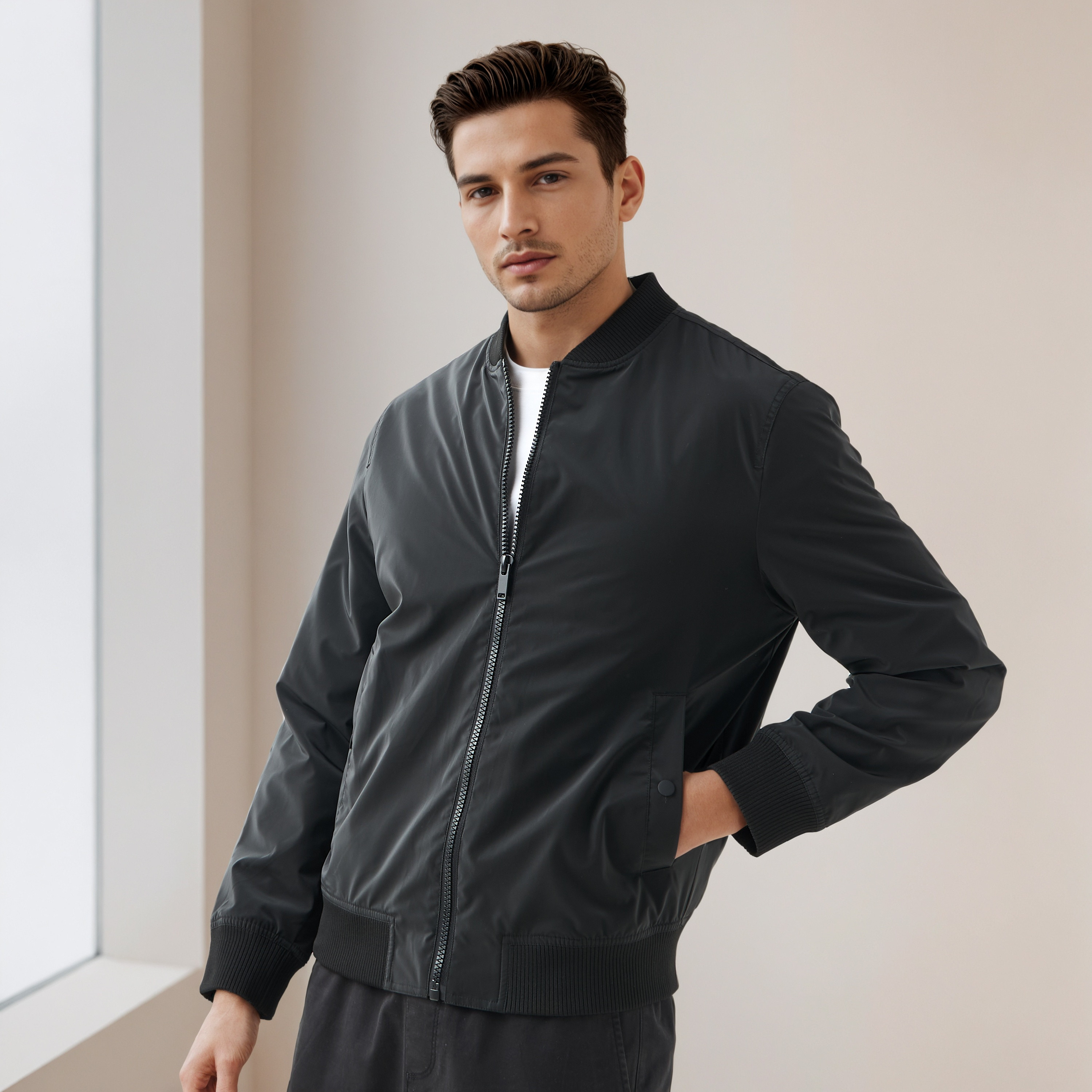 Men Regular Fit Bomber Jacket-men-clothing-jacketsandblazers-jackets-image-4