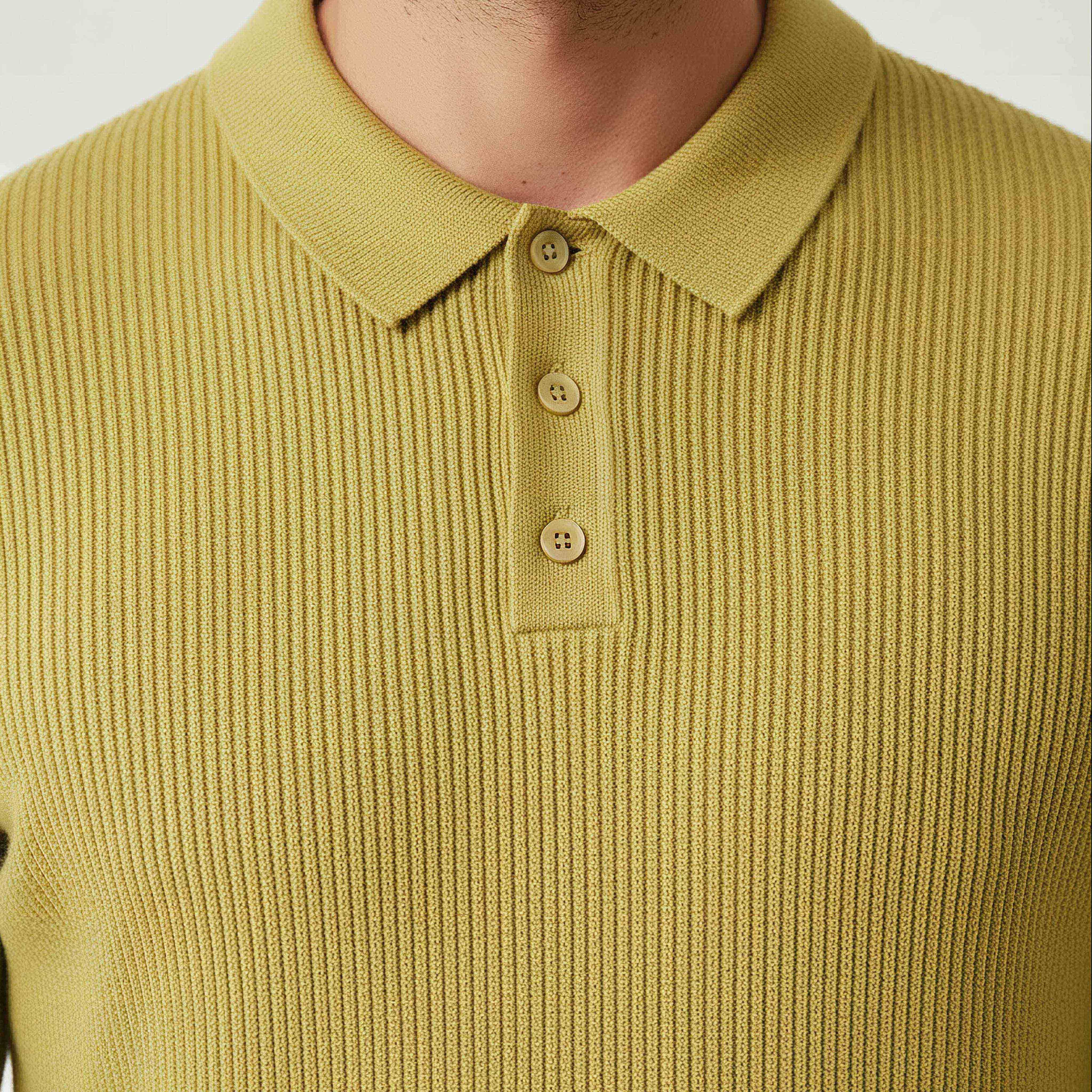 Textured Polo Collar Sweatshirt with Long Sleeves-men-winterwear-hoodiesandsweatshirts-image-4