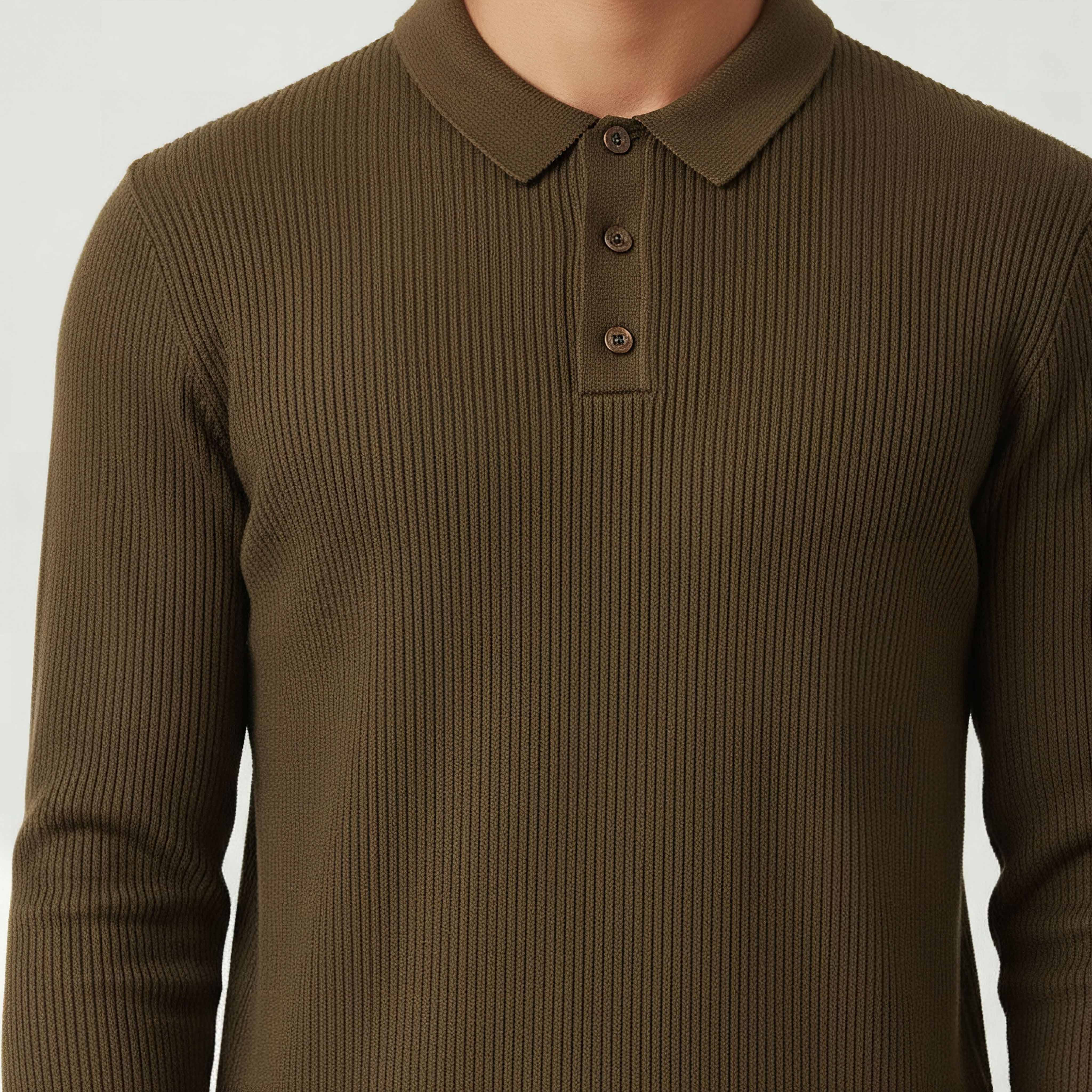 سويت شيرت بارز الملمس بياقة بولو وأكمام طويلة-men-winterwear-hoodiesandsweatshirts-image-9