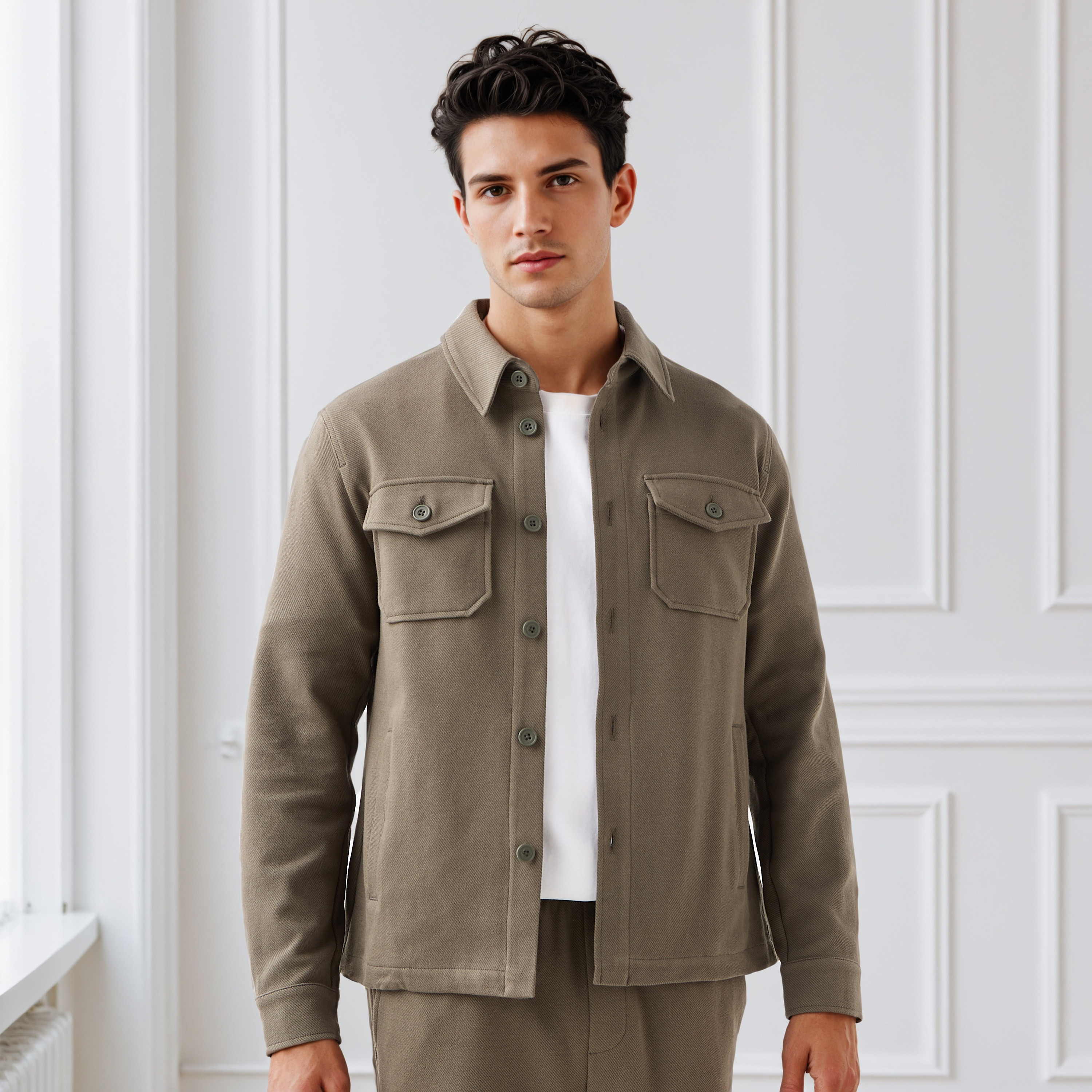 Men's Regular Fit Collared Pocket Shacket-men-clothing-jacketsandblazers-jackets-image-1