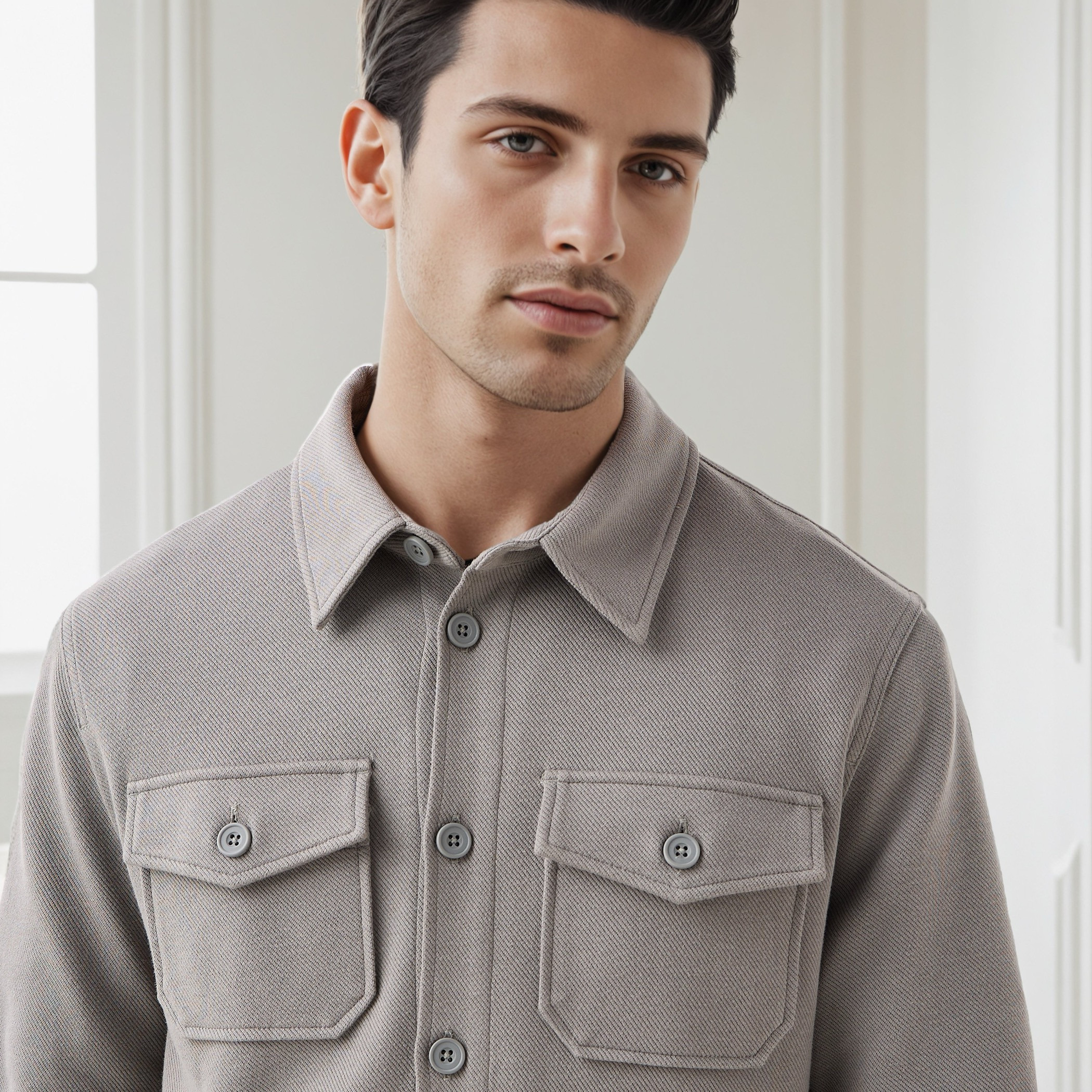 Men's Regular Fit Collared Pocket Shacket-men-clothing-jacketsandblazers-jackets-image-4