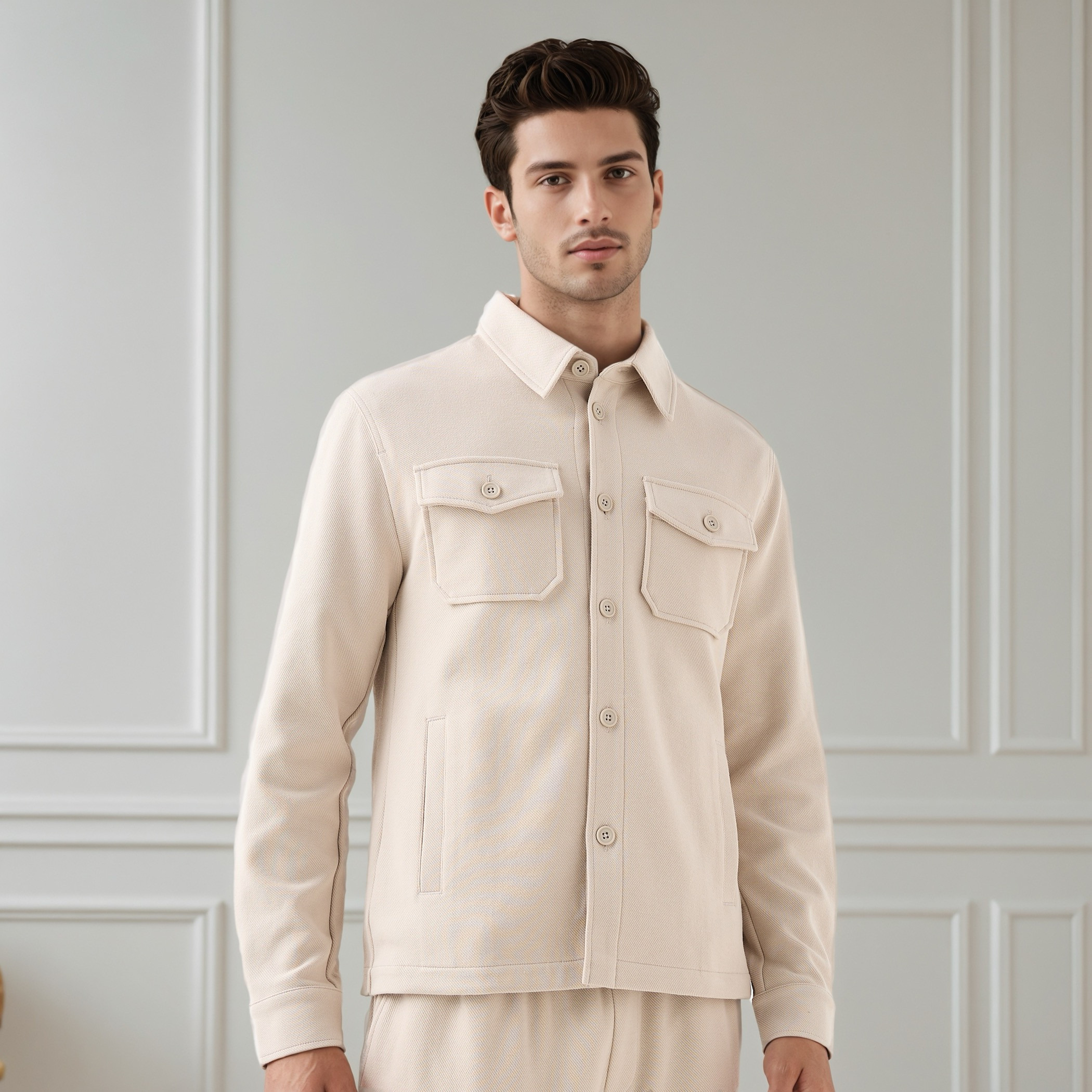 Men's Regular Fit Collared Pocket Shacket-men-clothing-jacketsandblazers-jackets-image-1