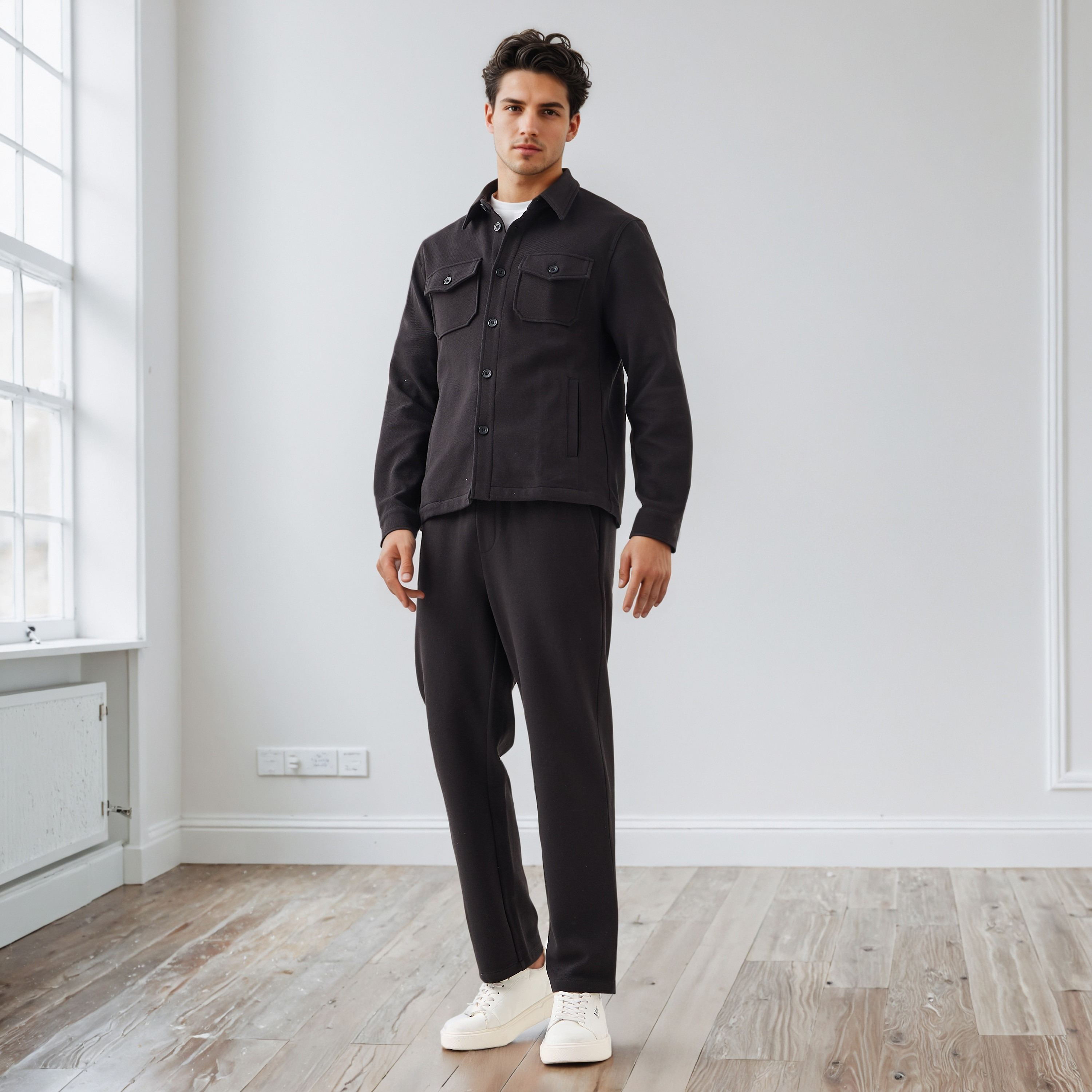 Men's Regular Fit Collared Pocket Shacket-men-clothing-jacketsandblazers-jackets-image-2