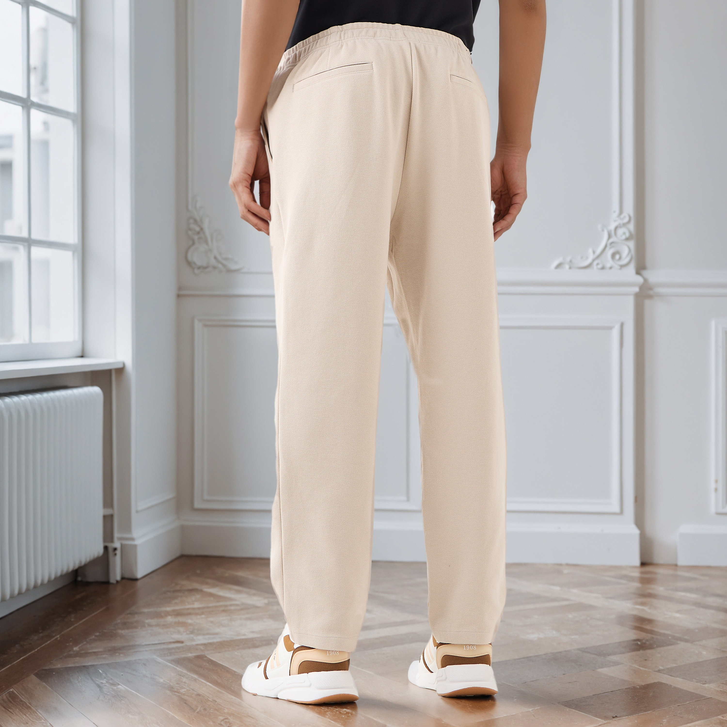 Men Regular Fit Flexi Waist Pants with Pockets-men-clothing-bottoms-joggers-image-3