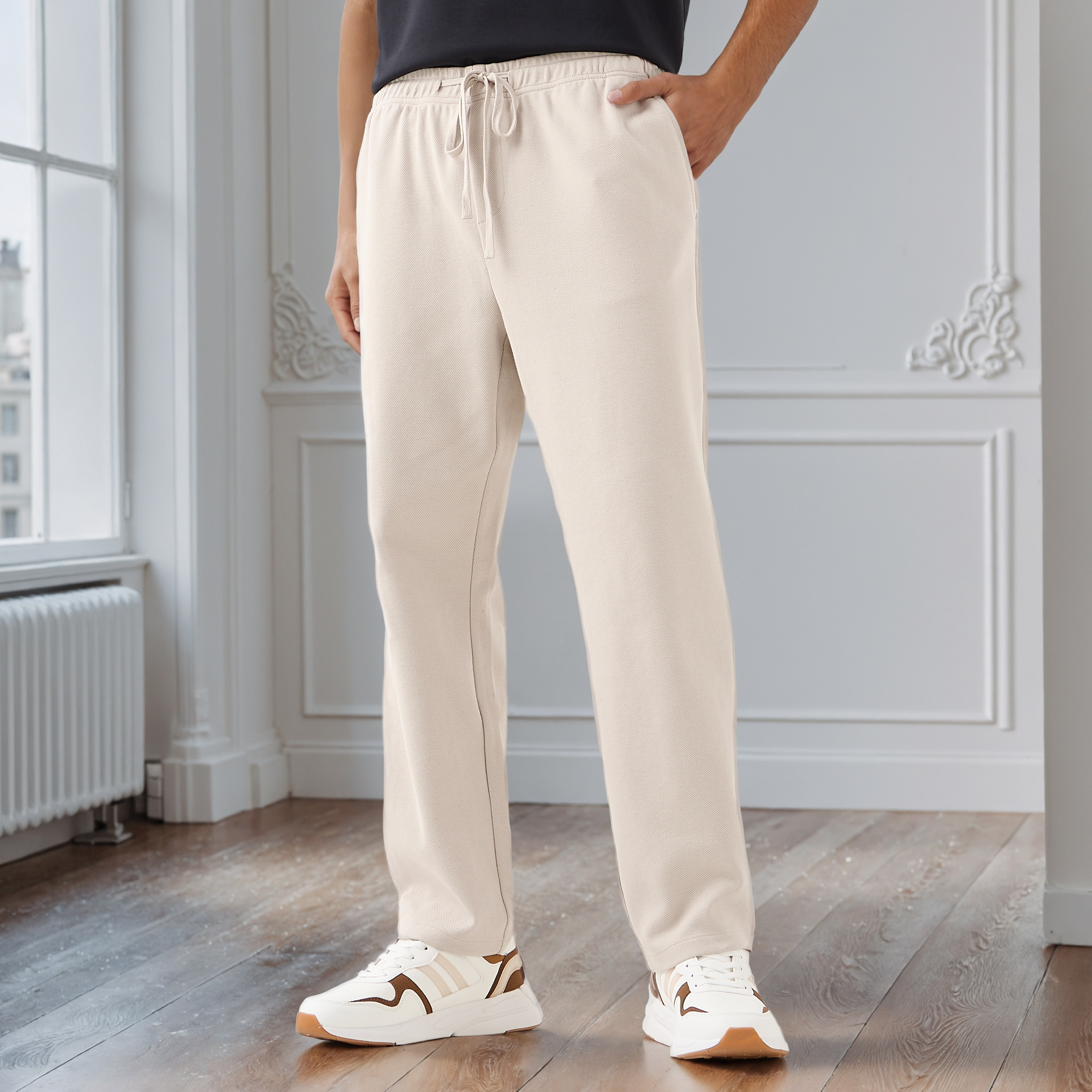 Men Regular Fit Flexi Waist Pants with Pockets-men-clothing-bottoms-joggers-image-17