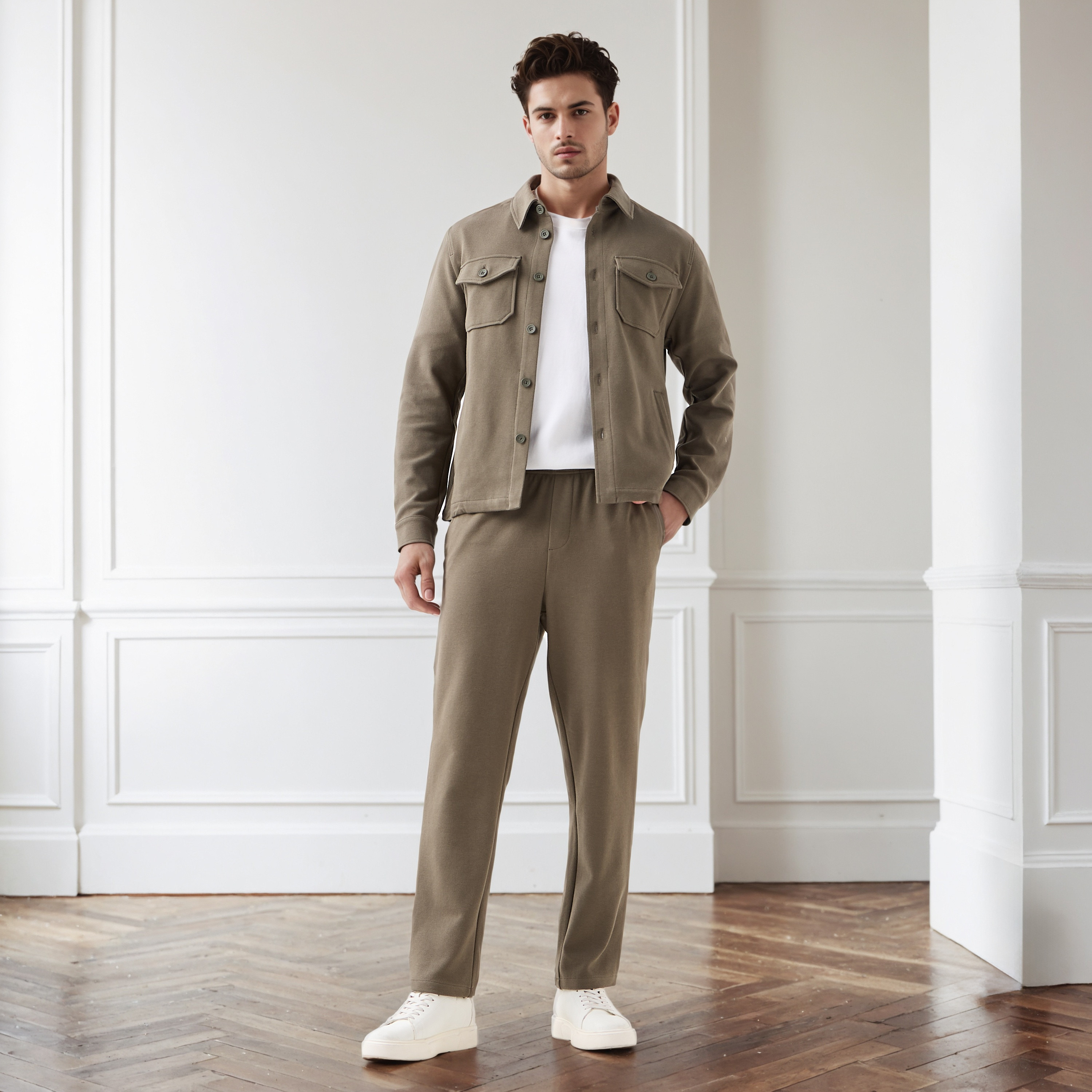 Men Regular Fit Flexi Waist Pants with Pockets-men-clothing-bottoms-joggers-image-2