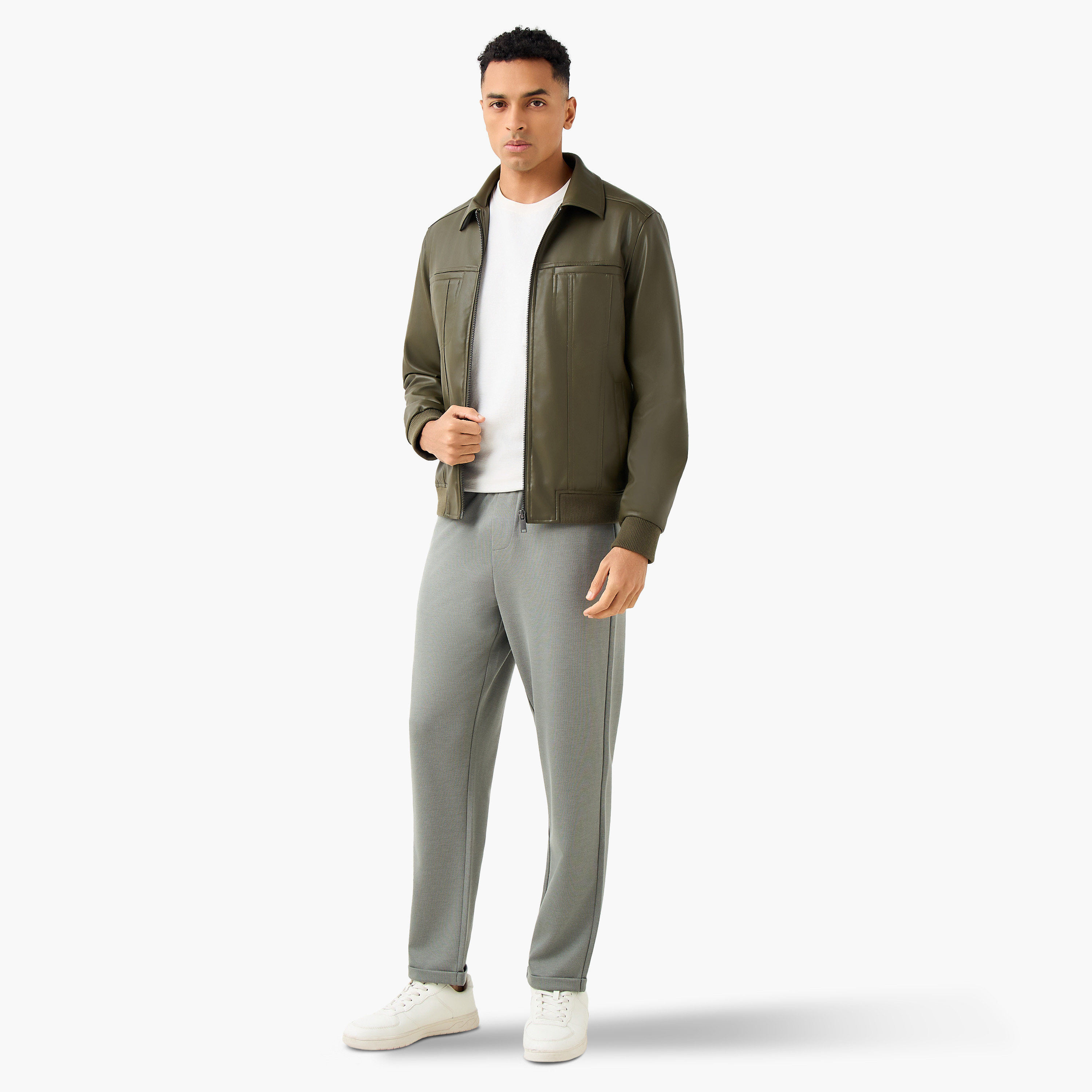 Men Regular Fit Zip Through Biker Jacket-men-clothing-jacketsandblazers-jackets-image-2