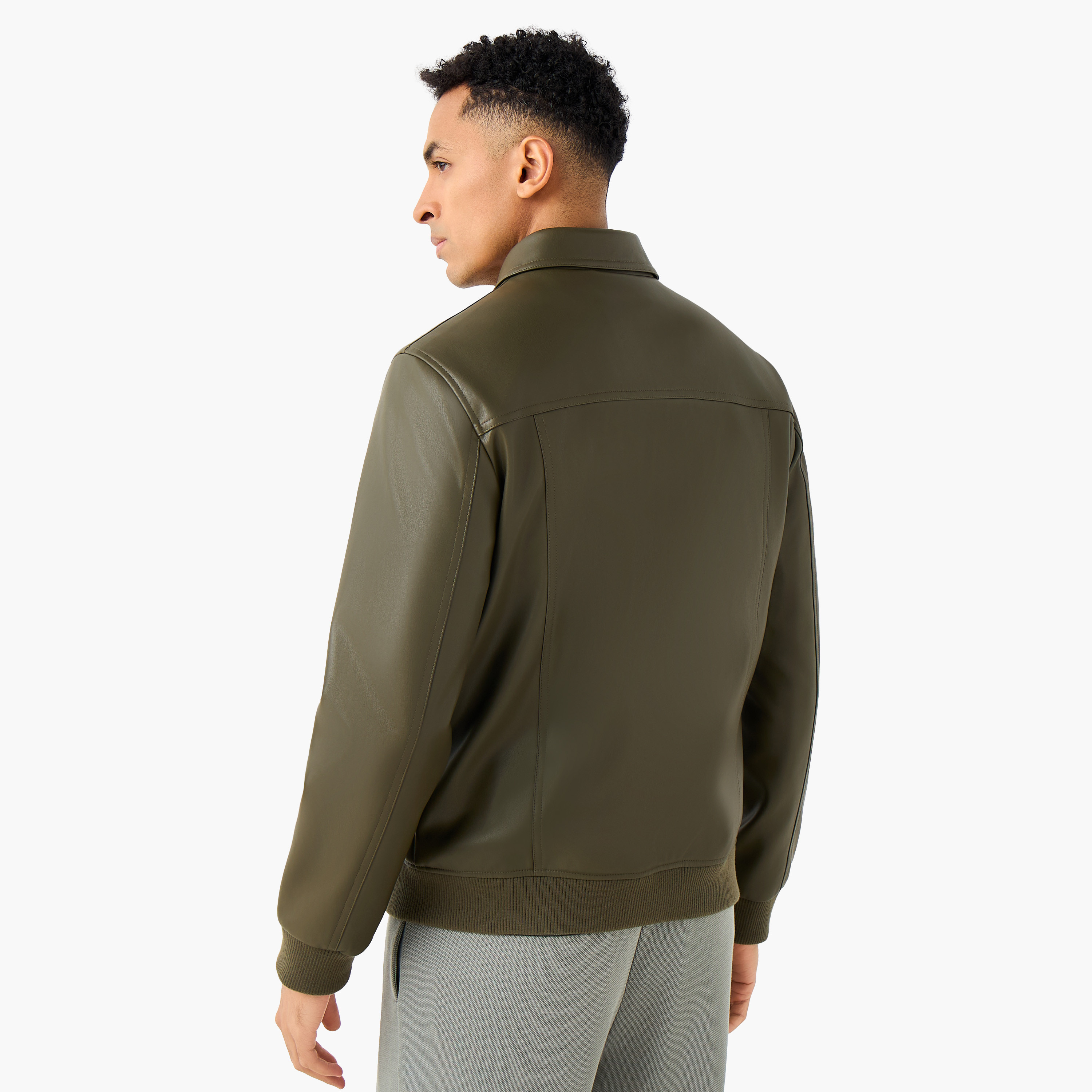 Men Regular Fit Zip Through Biker Jacket-men-clothing-jacketsandblazers-jackets-image-4