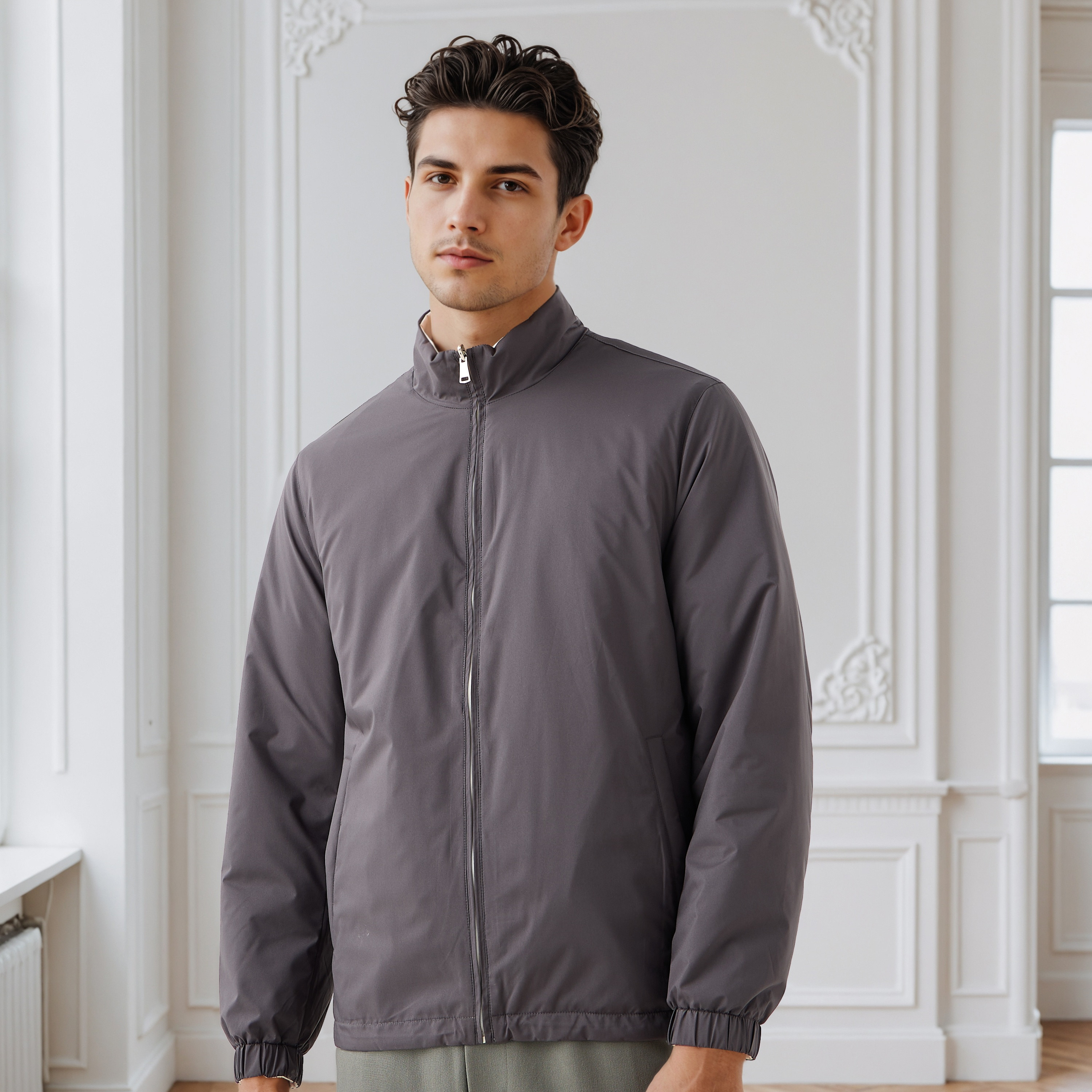 Men's Regular Fit High Neck Reversible Jacket-men-clothing-jacketsandblazers-jackets-image-1