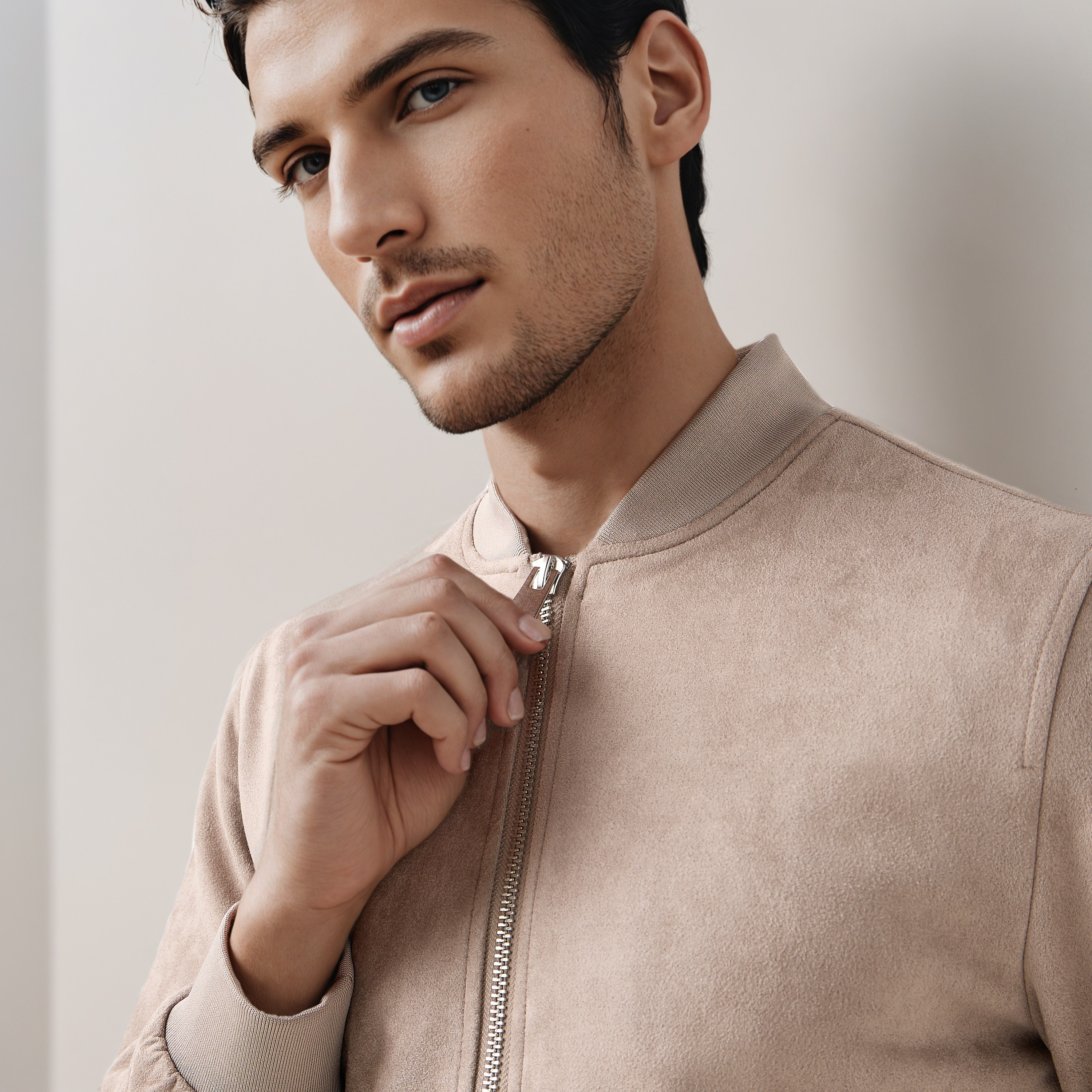 جاكيت بومبر بقصة عادية وياقة ماندارين للرجال-men-clothing-jacketsandblazers-jackets-image-14