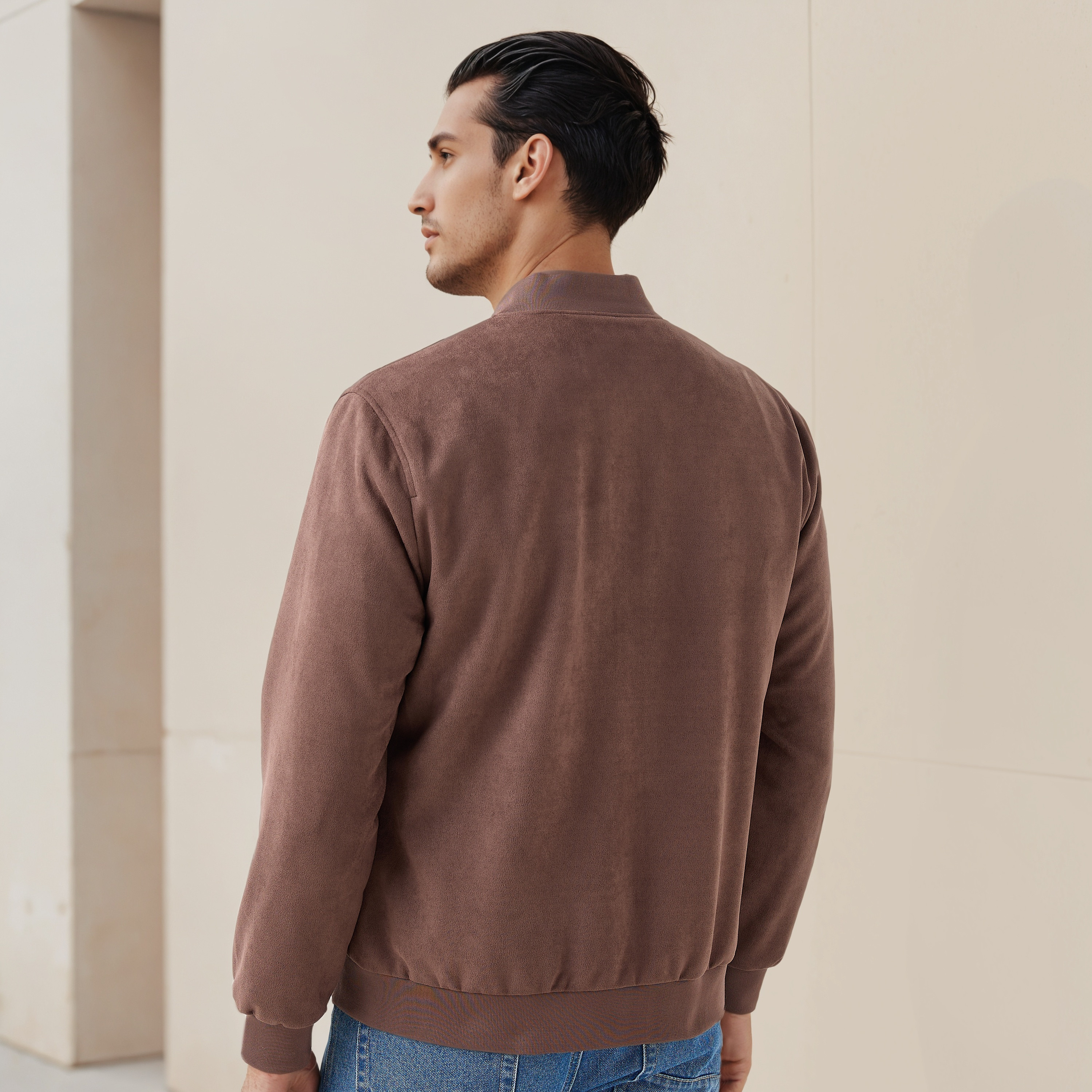 Men Regular Fit Mandarin Collar Bomber Jacket-men-clothing-jacketsandblazers-jackets-image-3