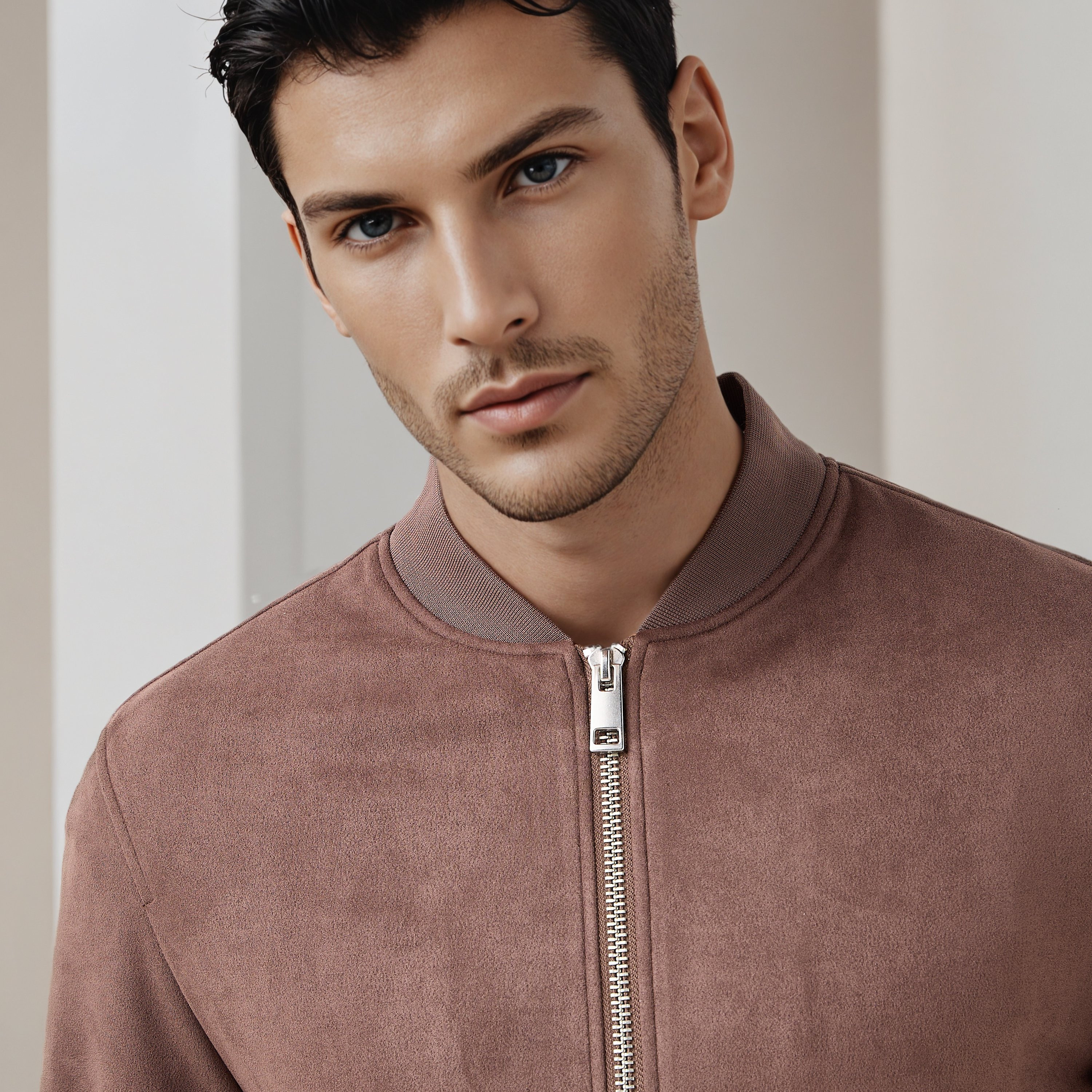 جاكيت بومبر بقصة عادية وياقة ماندارين للرجال-men-clothing-jacketsandblazers-jackets-image-19