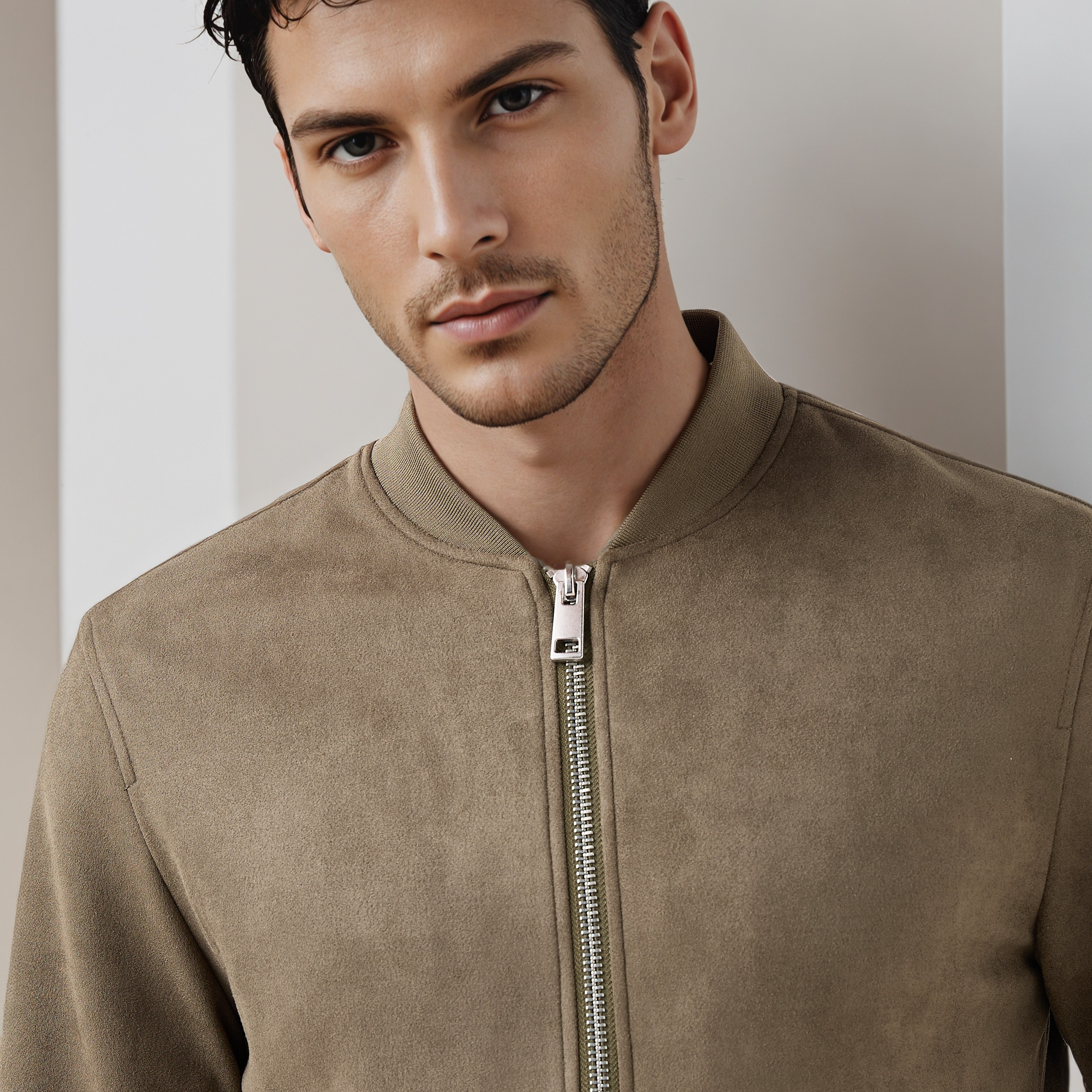 Men Regular Fit Mandarin Collar Bomber Jacket-men-clothing-jacketsandblazers-jackets-image-3